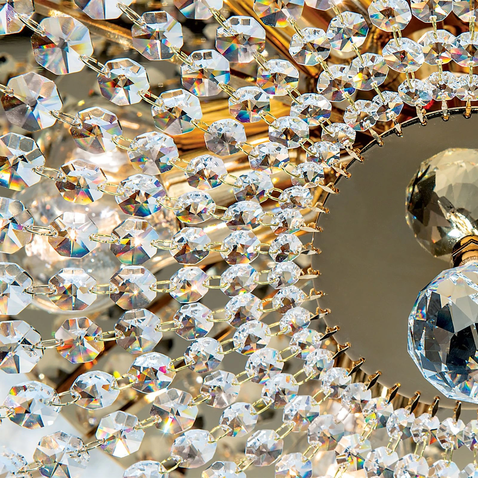 Plafonska lampa SHERATON, 8 izvora svetla, 65 cm, 24-karatno pozlaćena - 4