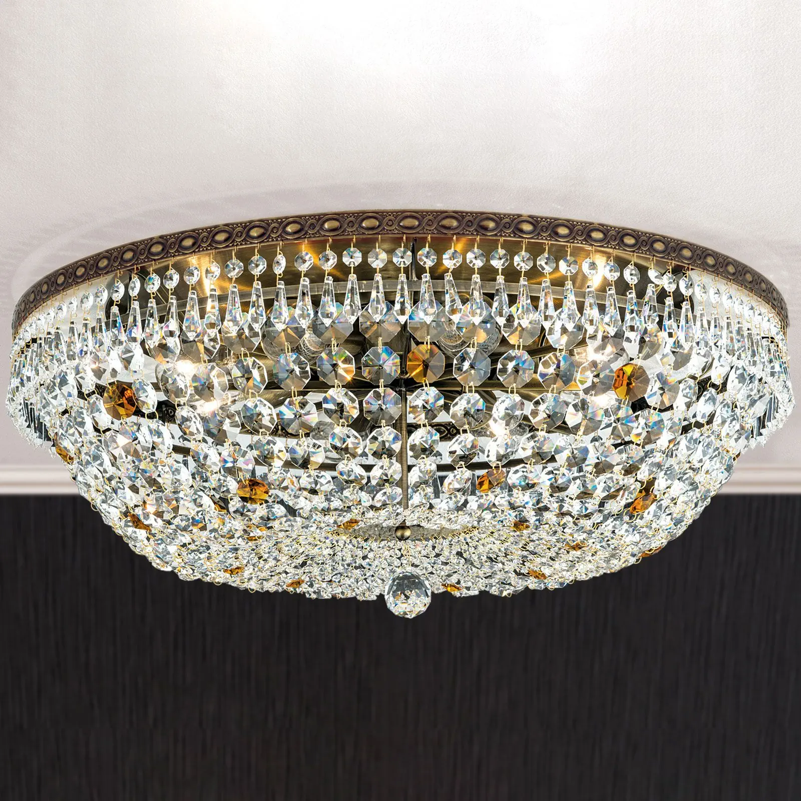 Plafonski luster SHERATON, patina, Ø 65 cm - 1