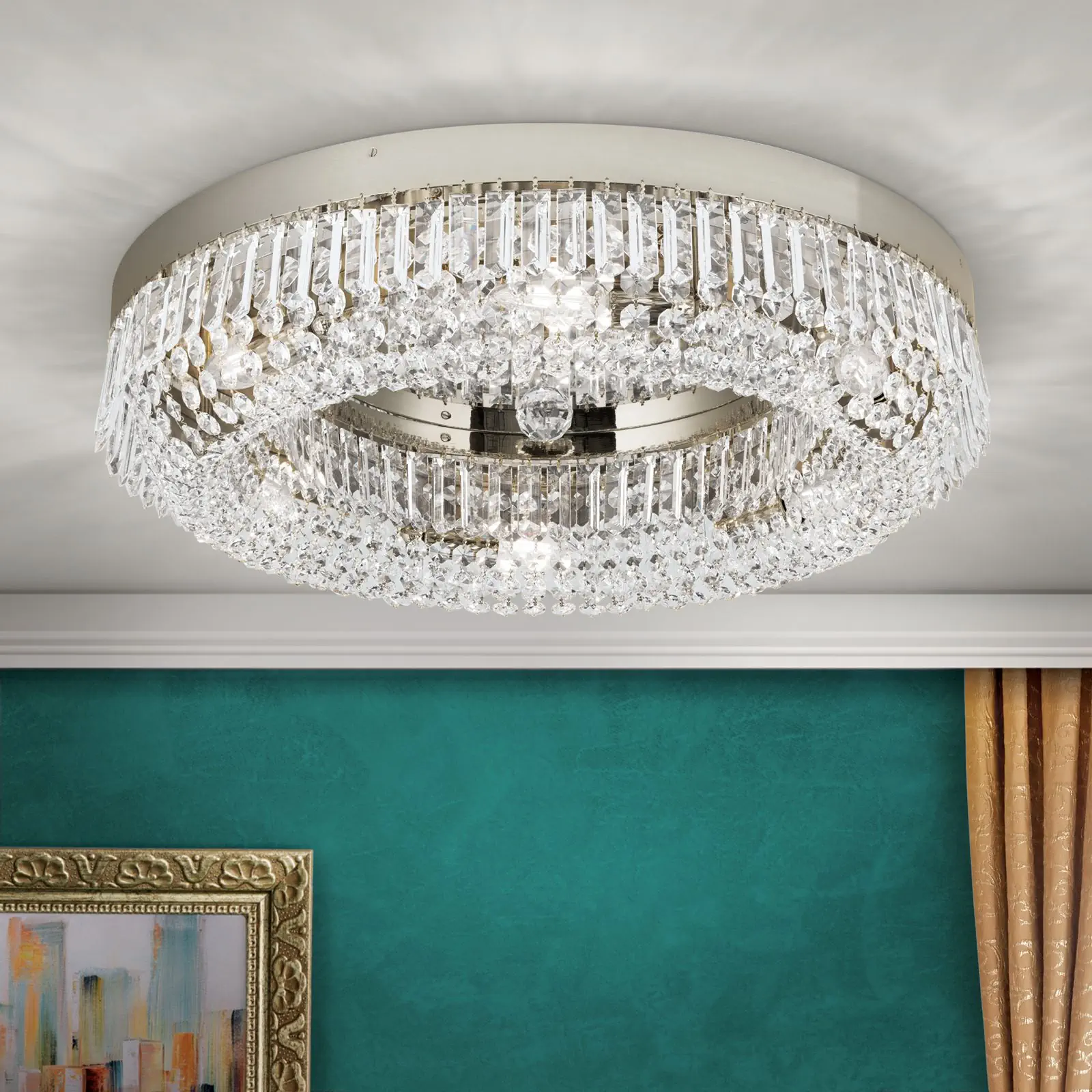 Plafonska lampa SATURN, hrom, Ø 60 cm - 1