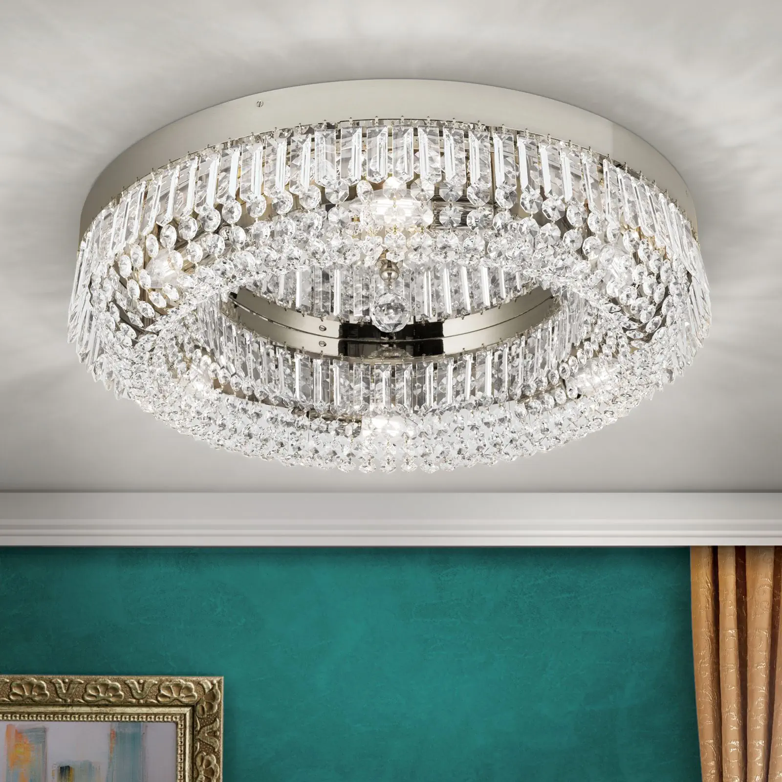 Plafonska lampa SATURN, hrom, Ø 60 cm - 2