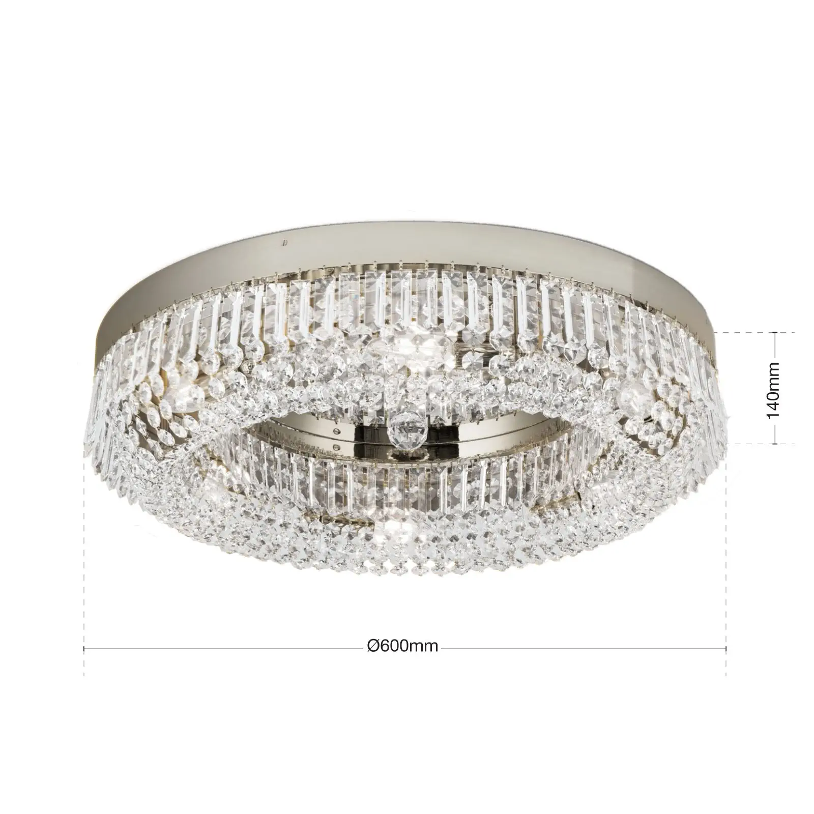 Plafonska lampa SATURN, hrom, Ø 60 cm - 7