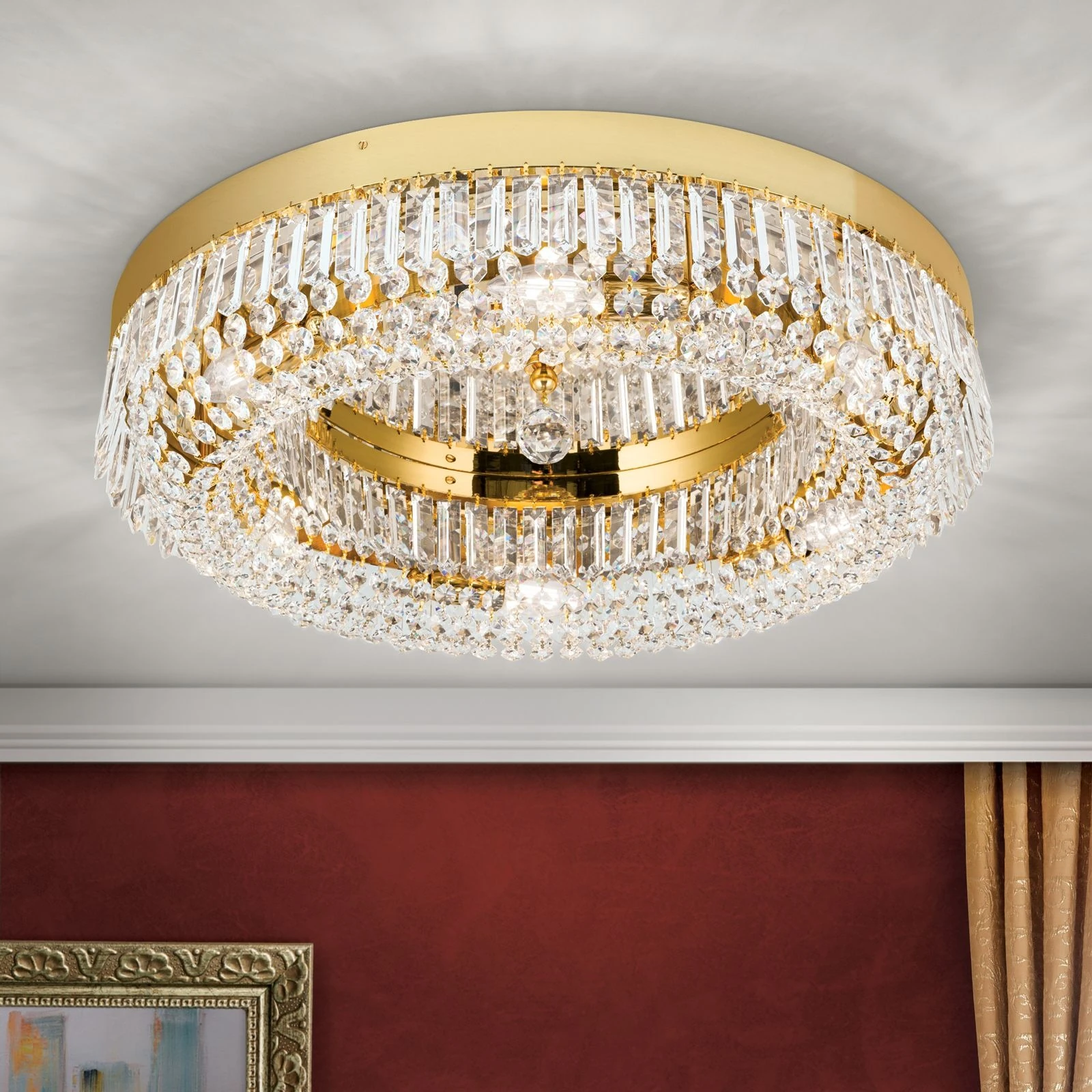 Plafonska lampa SATURN, zlato, Ø 60 cm - 2