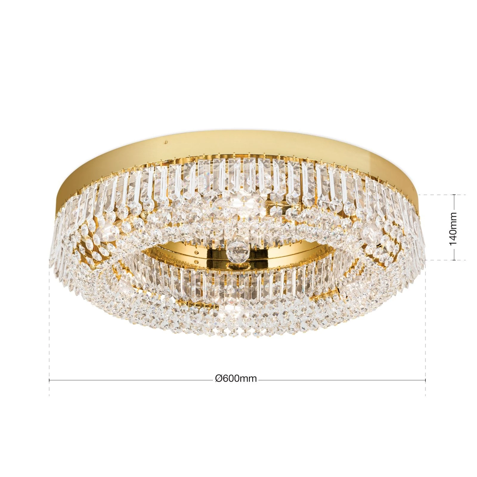 Plafonska lampa SATURN, zlato, Ø 60 cm - 7