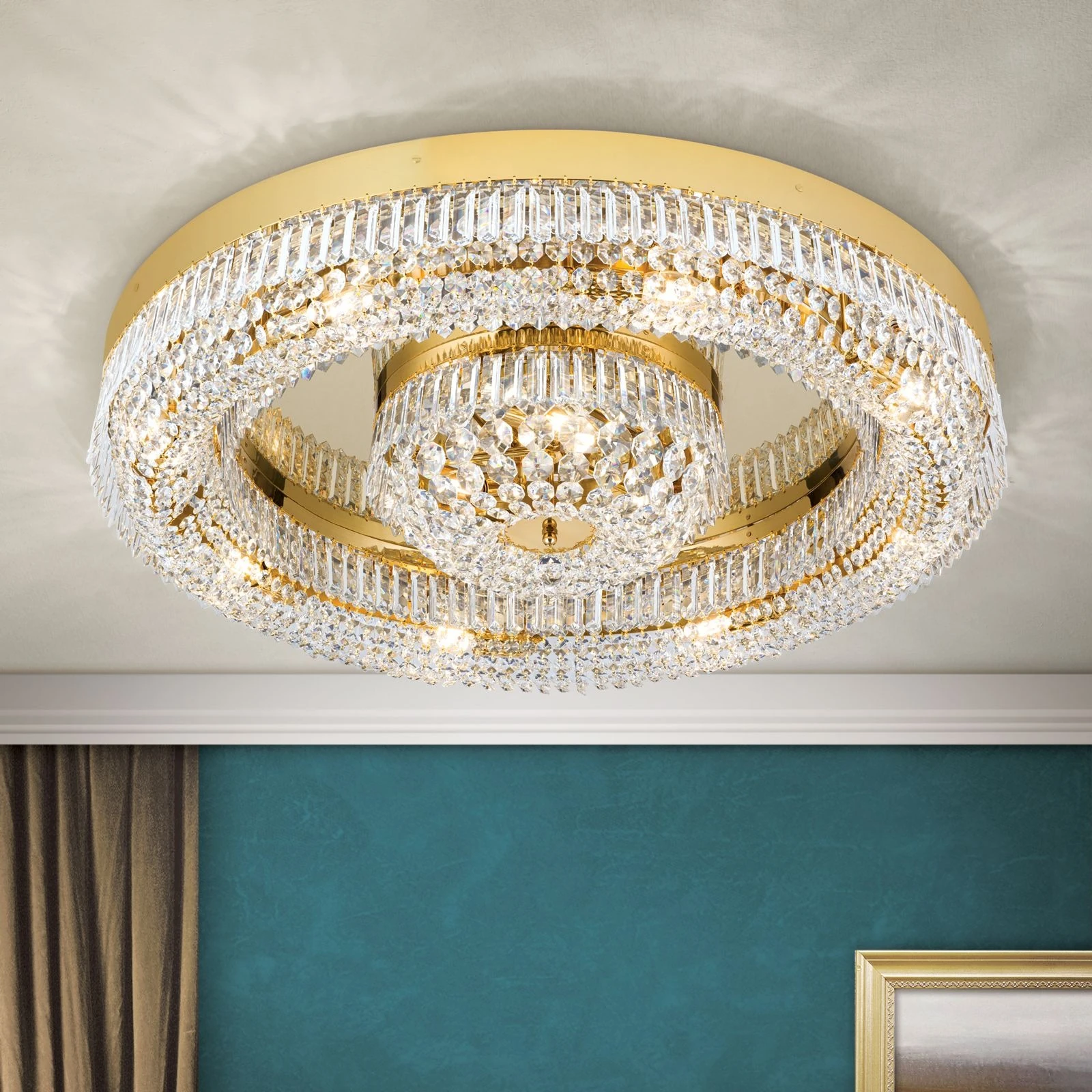 Plafonski luster SATURN, zlatni, Ø 85 cm - 2