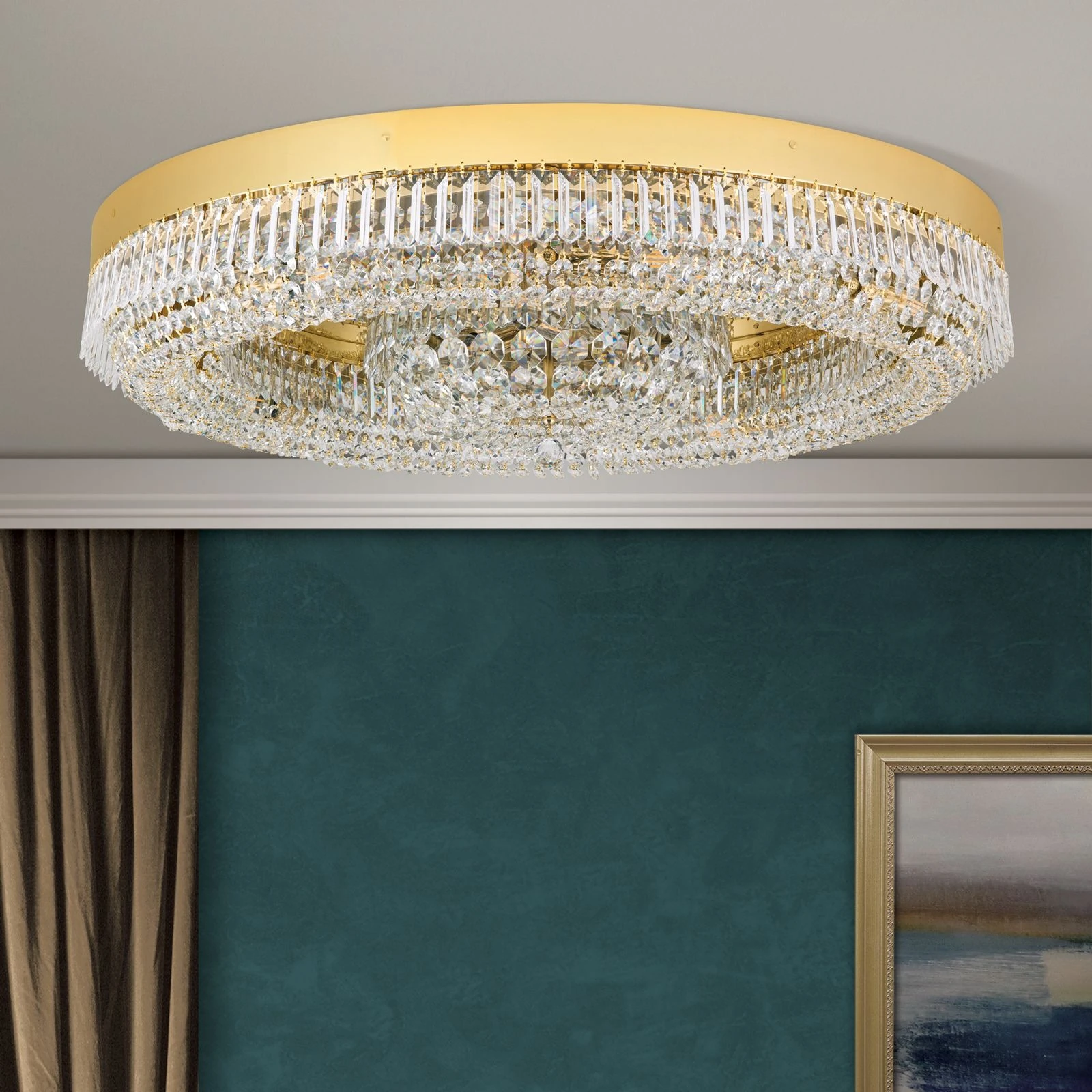 Plafonski luster SATURN, zlatni, Ø 85 cm - 3