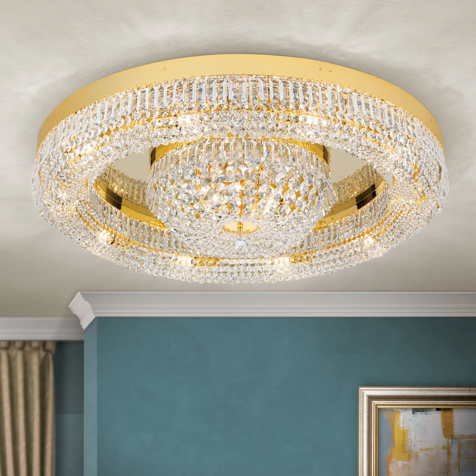 Plafonski luster SATURN, zlatni, Ø 100 cm - 2