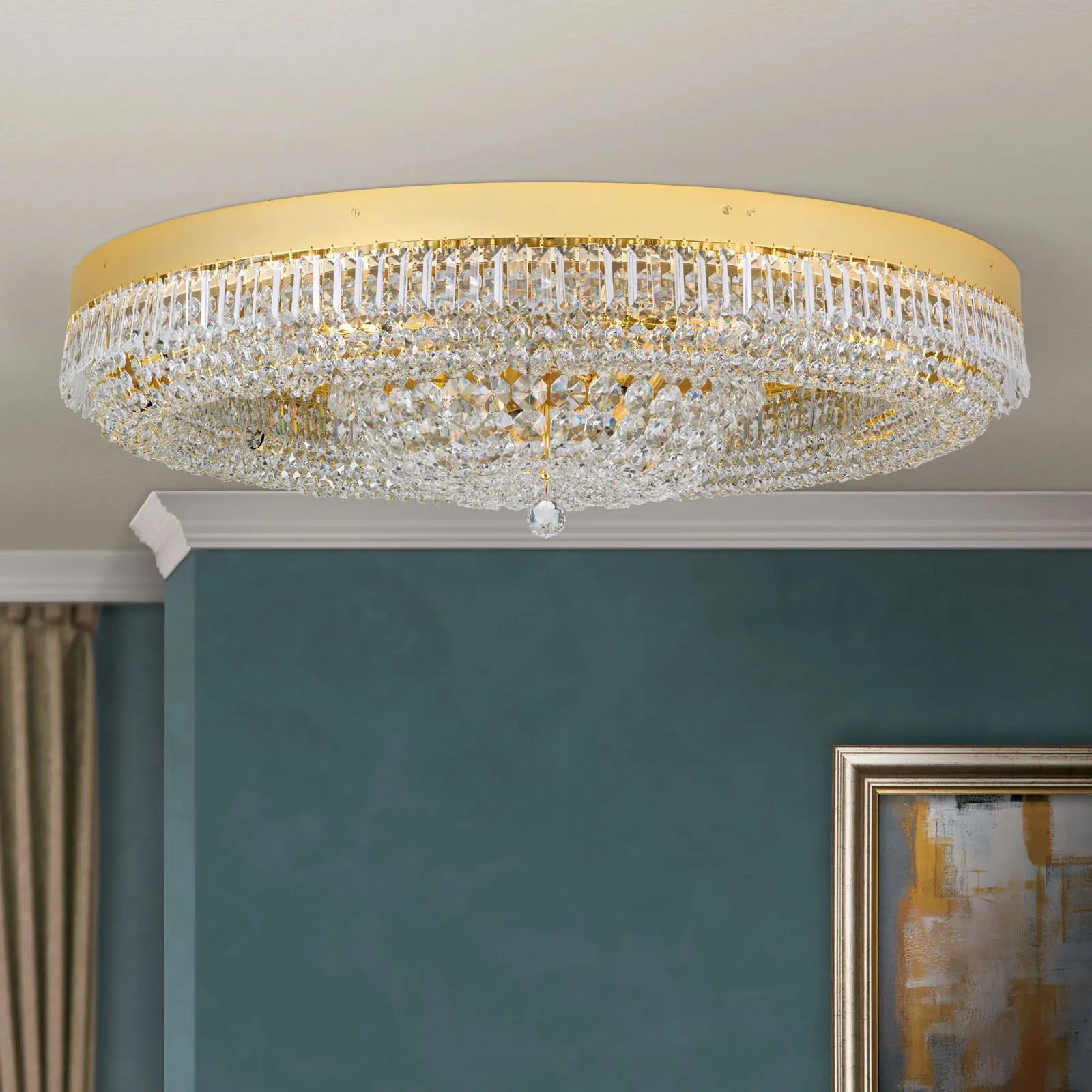 Plafonski luster SATURN, zlatni, Ø 100 cm - 3