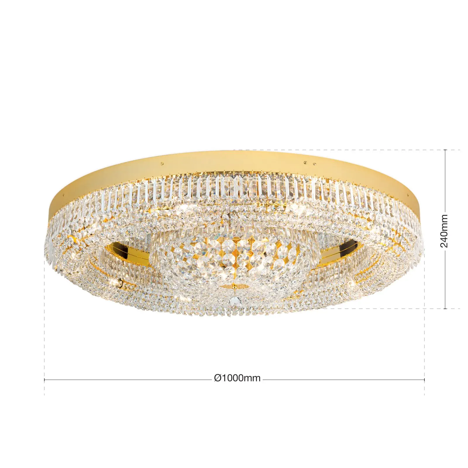 Plafonski luster SATURN, zlatni, Ø 100 cm - 7