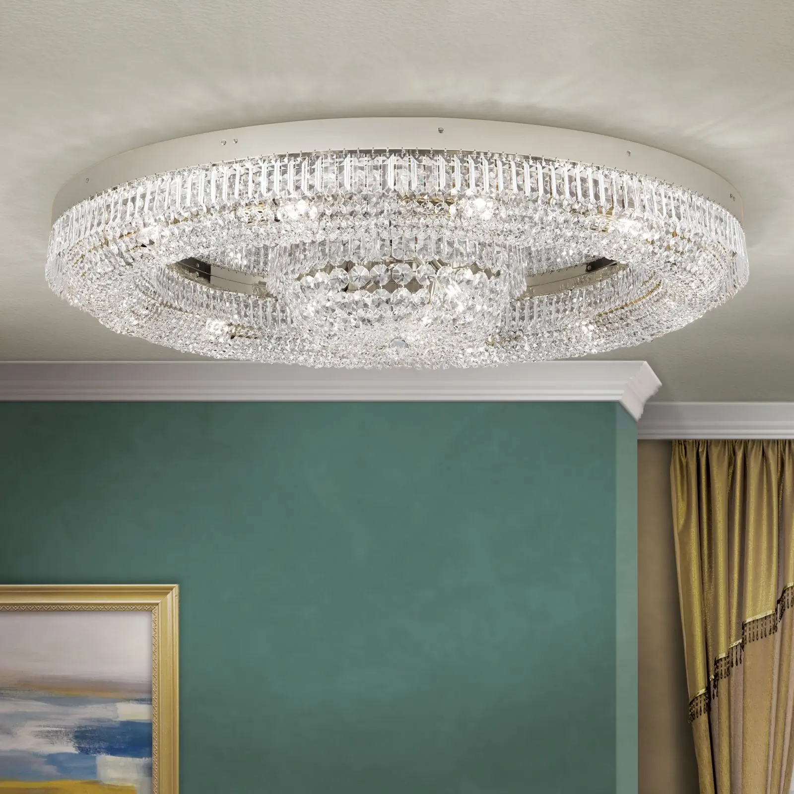 Plafonski luster SATURN, hrom, Ø 120 cm - 1