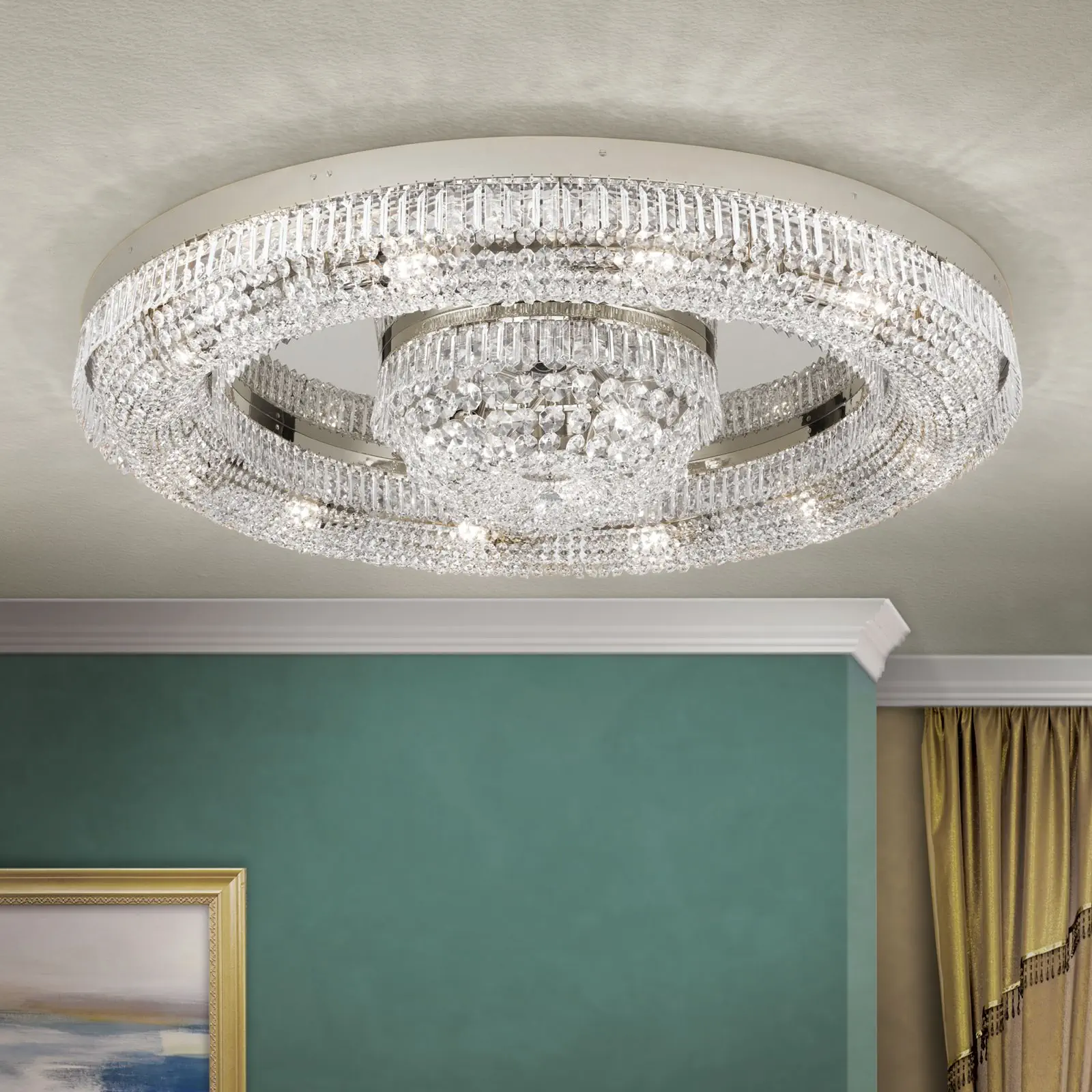 Plafonski luster SATURN, hrom, Ø 120 cm - 2