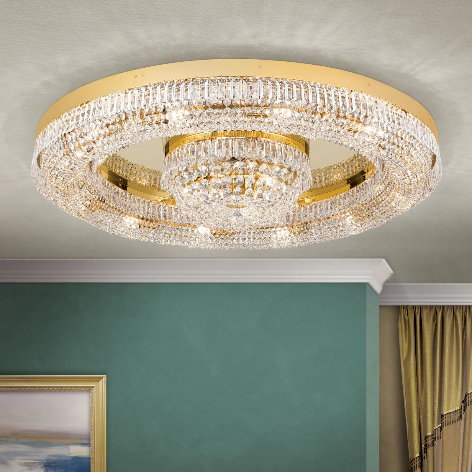 Plafonski luster SATURN, zlatni, Ø 120 cm - 2