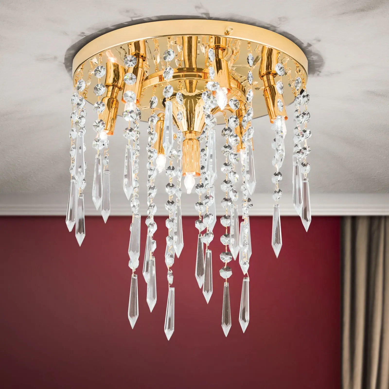 Plafonski luster PALME, sa 7 izvora svetla, zlatni, Ø 28 cm - 2