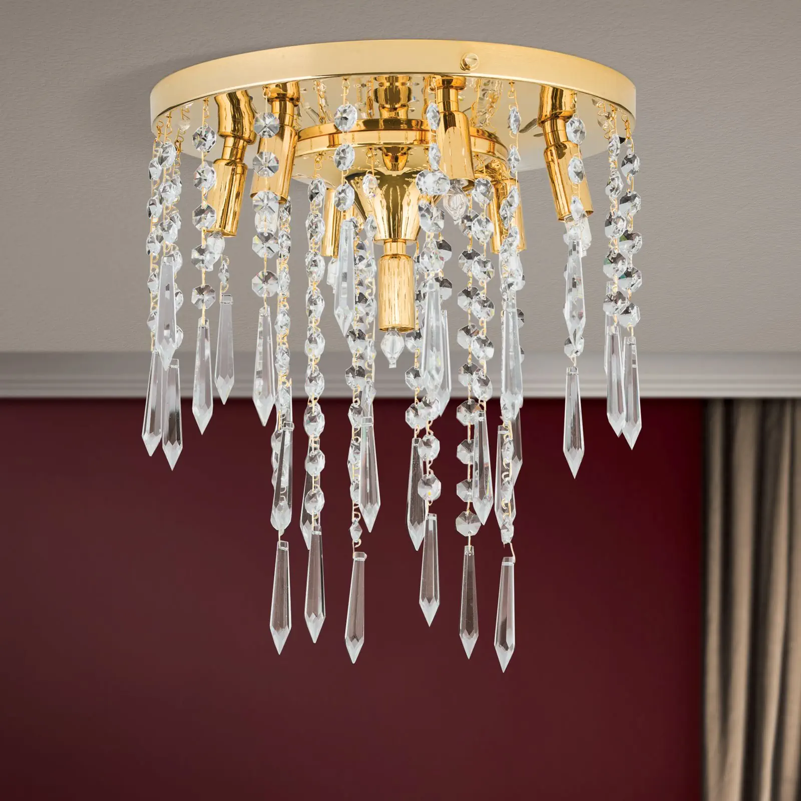 Plafonski luster PALME, sa 7 izvora svetla, zlatni, Ø 28 cm - 3