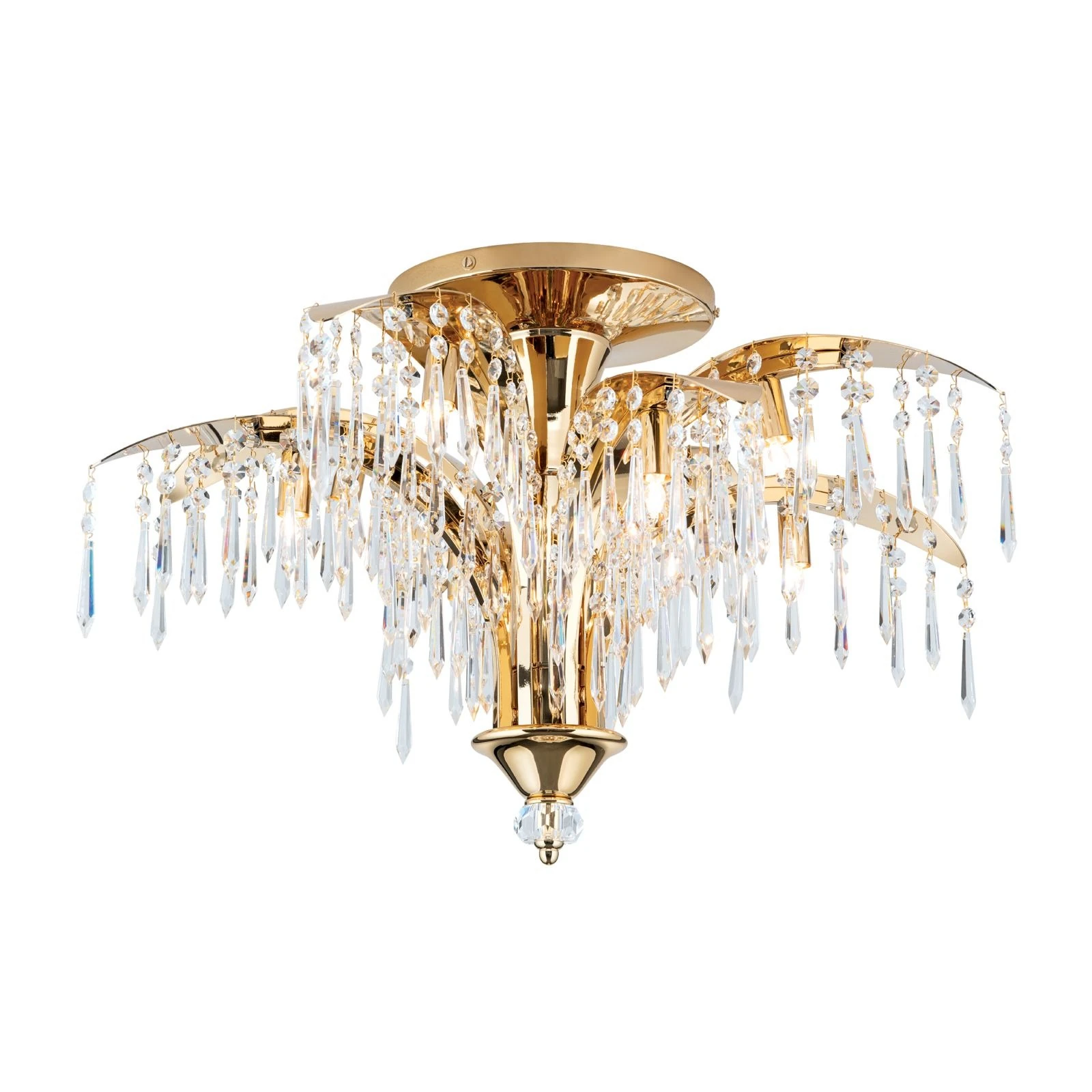 Plafonska lampa PALME, 24-karatno pozlaćena, sa 8 izvora svetla, Ø 65 cm - 4