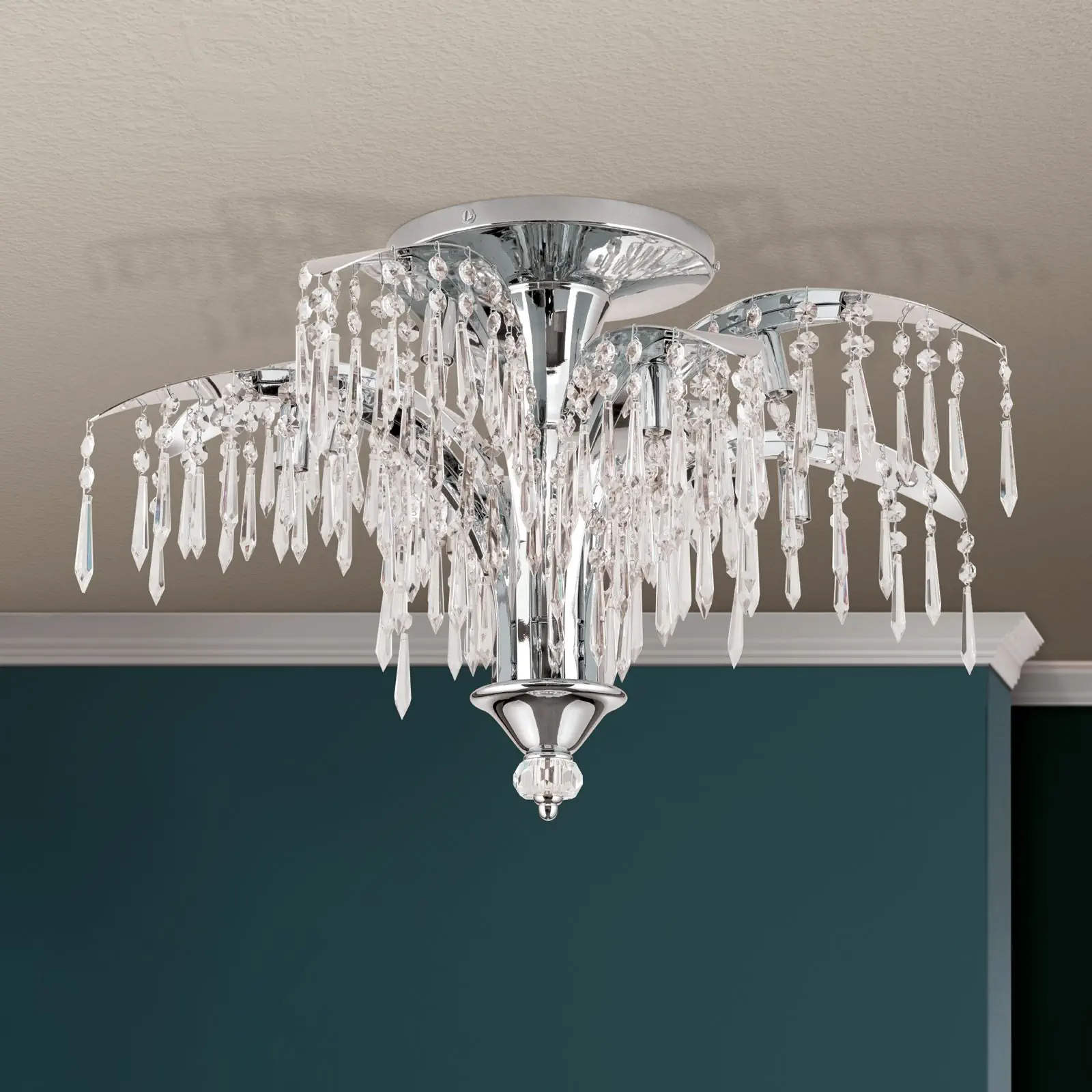 Plafonska lampa PALME, hromirana, sa 8 izvora svetla, Ø 65 cm - 3