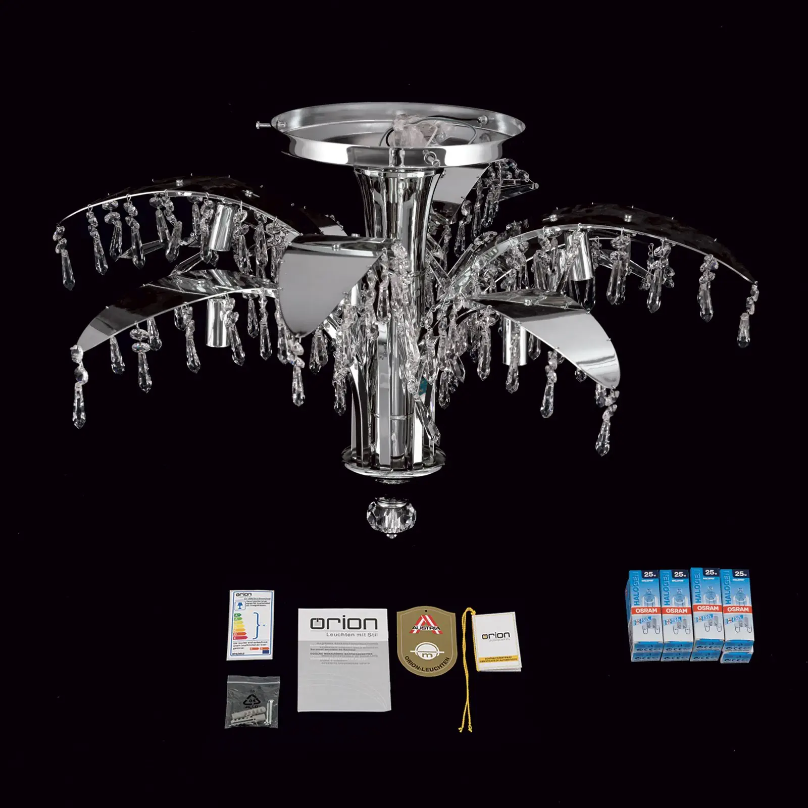 Plafonska lampa PALME, hromirana, sa 8 izvora svetla, Ø 65 cm - 8