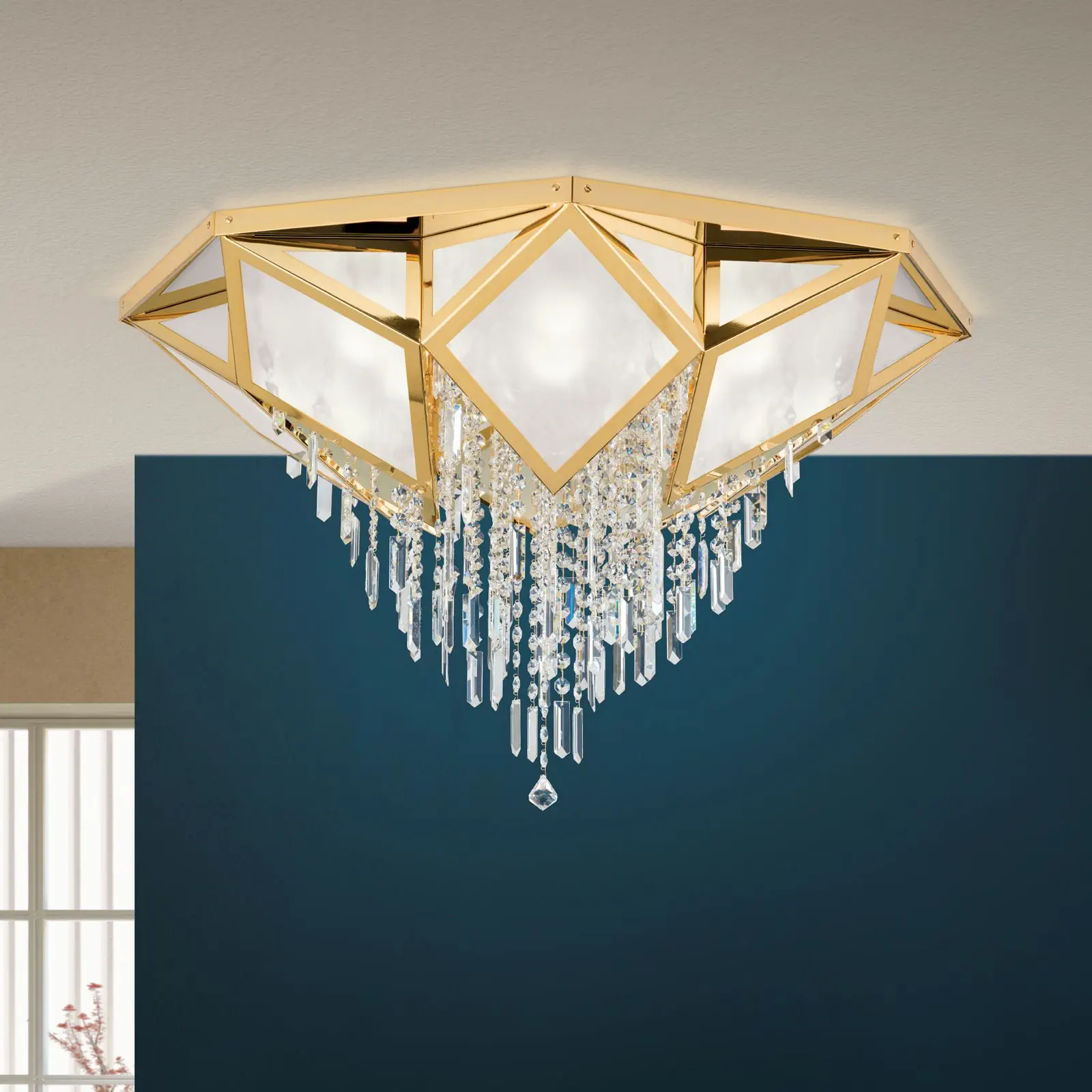 Plafonski luster OKTOGON, zlatni, Ø 95 cm - 1