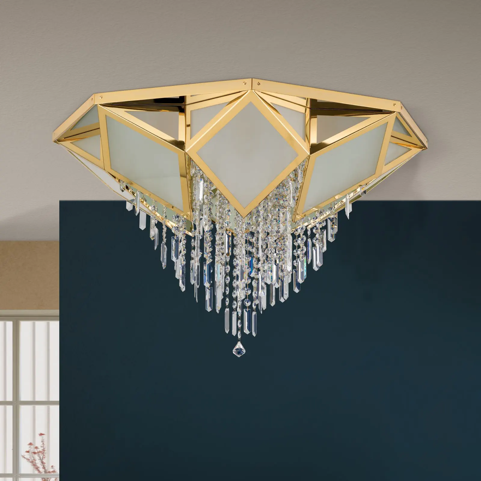 Plafonski luster OKTOGON, zlatni, Ø 95 cm - 3