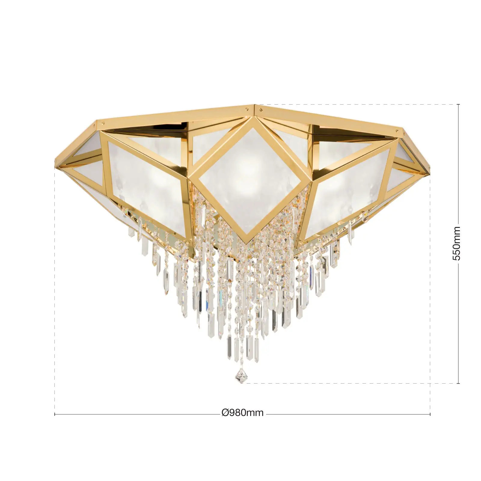 Plafonski luster OKTOGON, zlatni, Ø 95 cm - 7
