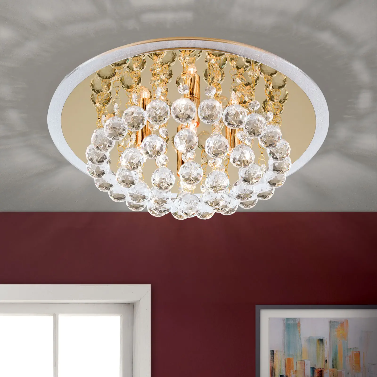 Plafonski luster GLORIA, zlatni, Ø 38 cm - 2