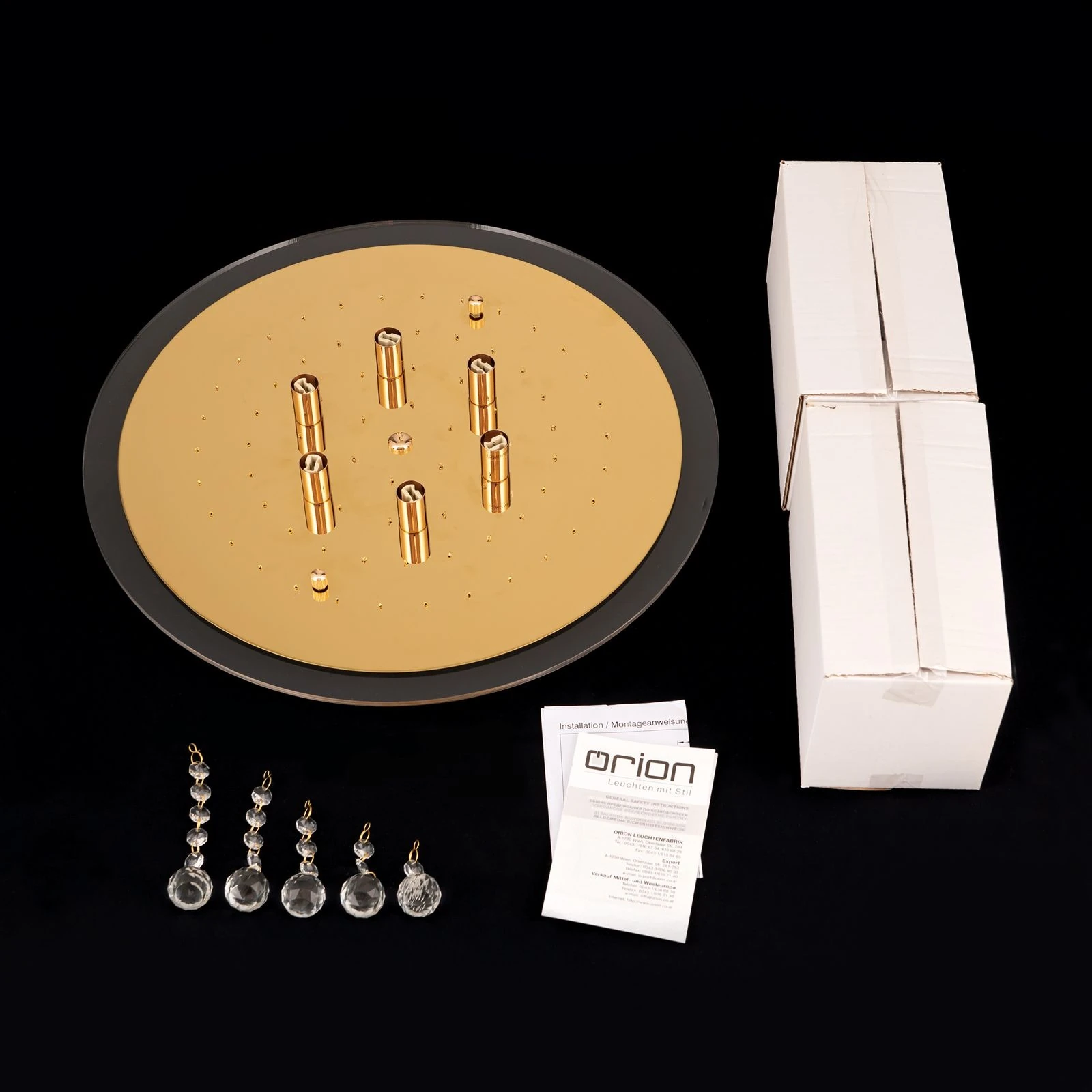 Plafonski luster GLORIA, zlatni, Ø 50 cm - 8