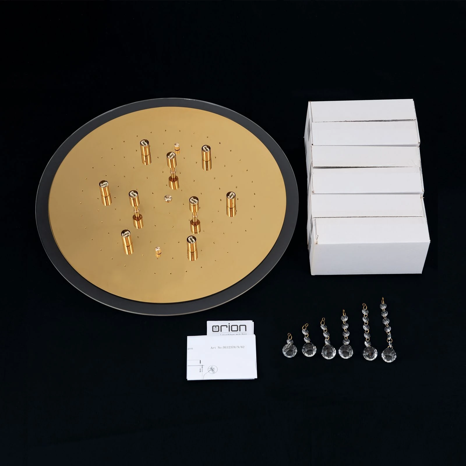 Plafonski luster GLORIA, zlatni, Ø 62 cm - 10