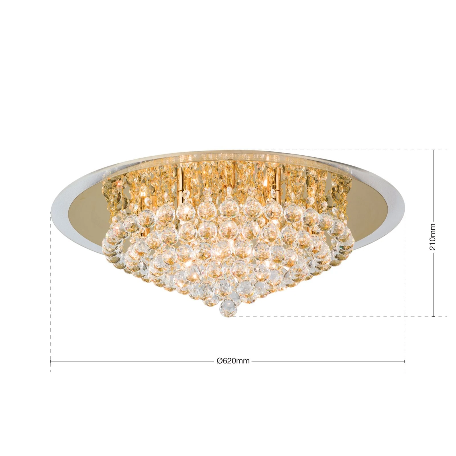 Plafonski luster GLORIA, zlatni, Ø 62 cm - 9