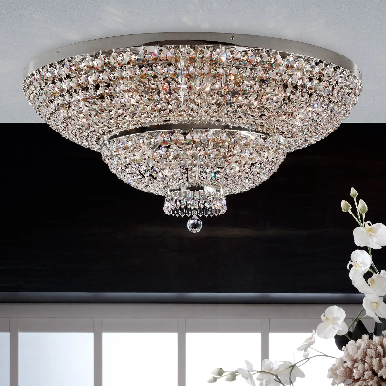 Plafonski luster SHERATON, hromirani, Ø 90 cm - 1