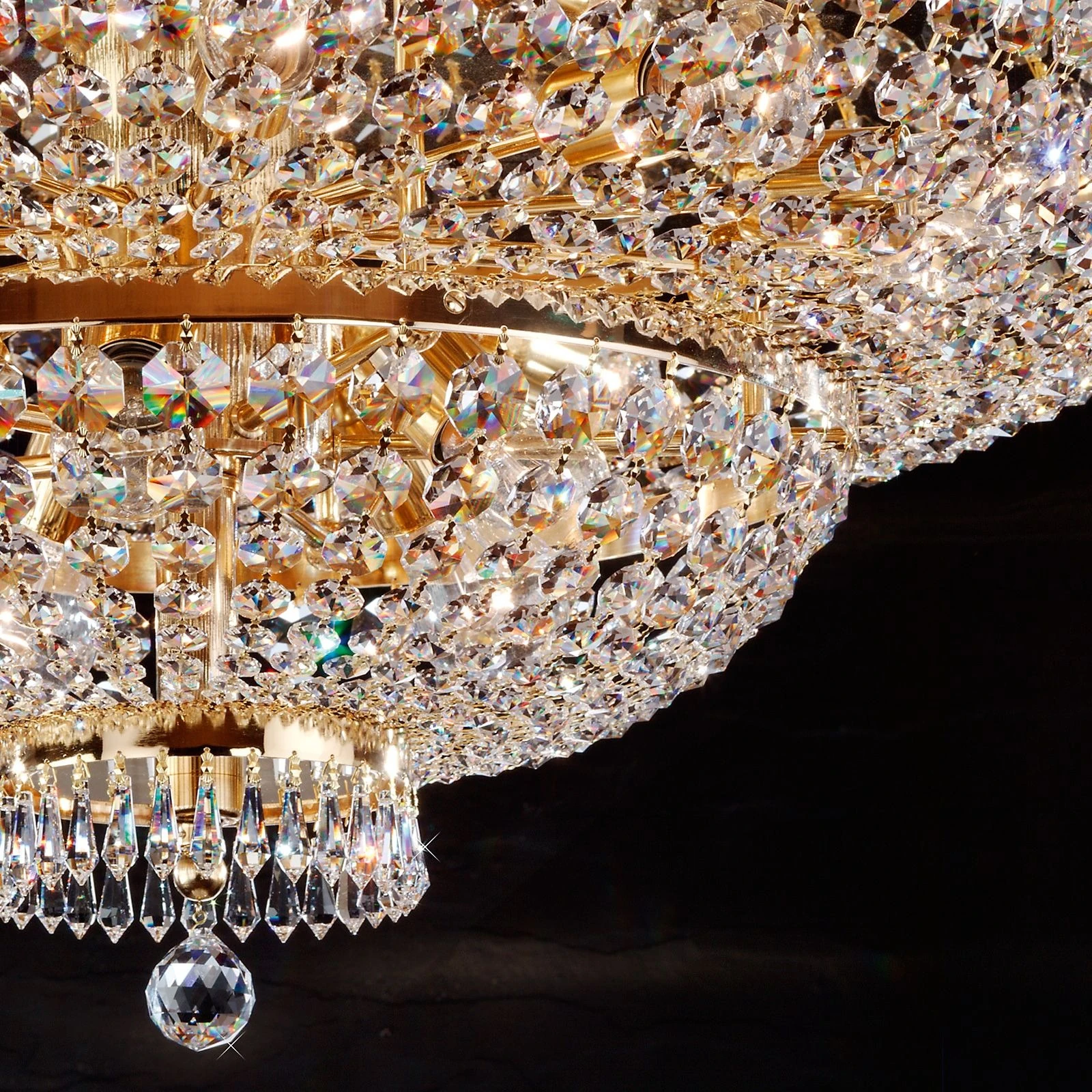 Plafonska lampa SHERATON, 15 izvora svetla, 105 cm, 24-karatno pozlaćena - 2