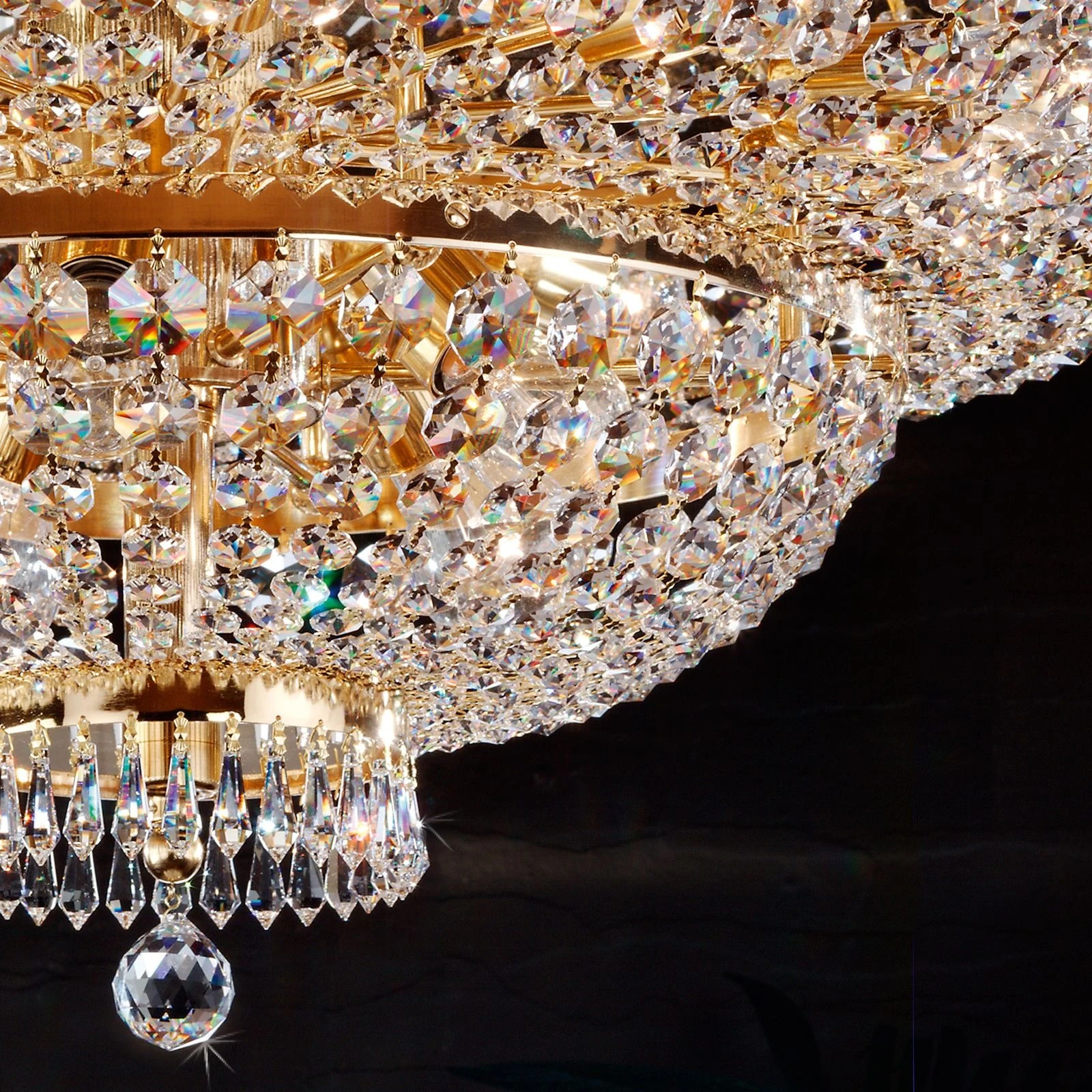 Plafonska lampa SHERATON, 18 izvora svetla, 120 cm, 24-karatno pozlaćena - 2