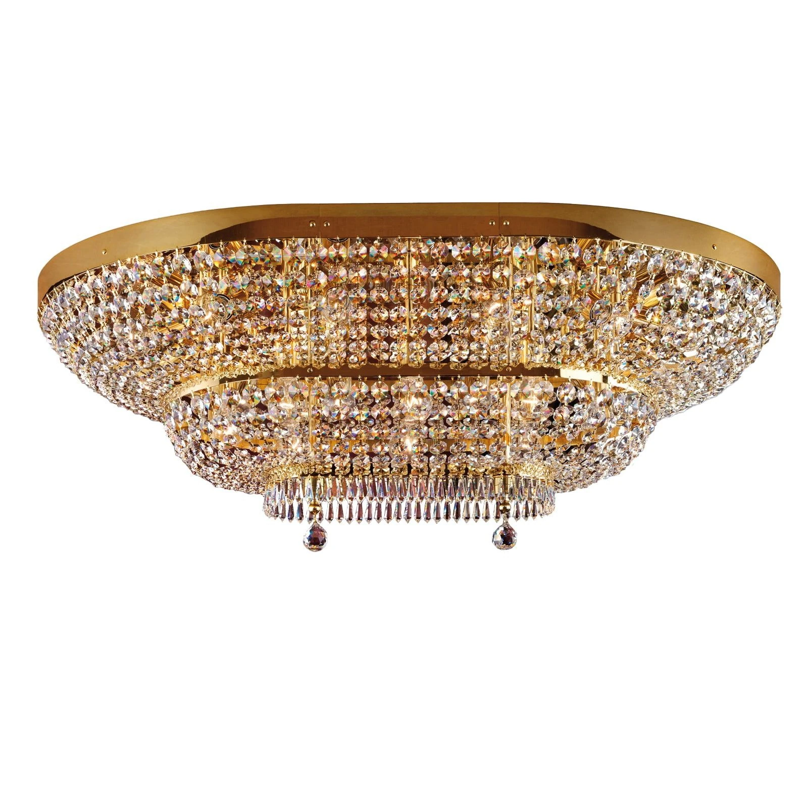 Plafonska lampa SHERATON, 20 izvora svetla, 120x90 cm, 24-karatno pozlaćena - 3