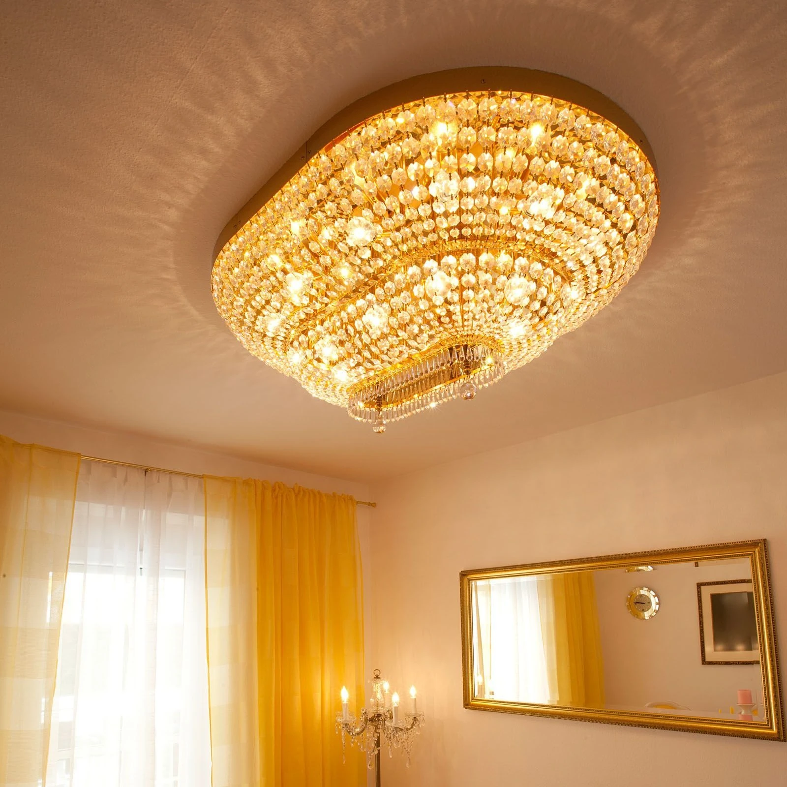 Plafonska lampa SHERATON, 20 izvora svetla, 120x90 cm, 24-karatno pozlaćena - 4