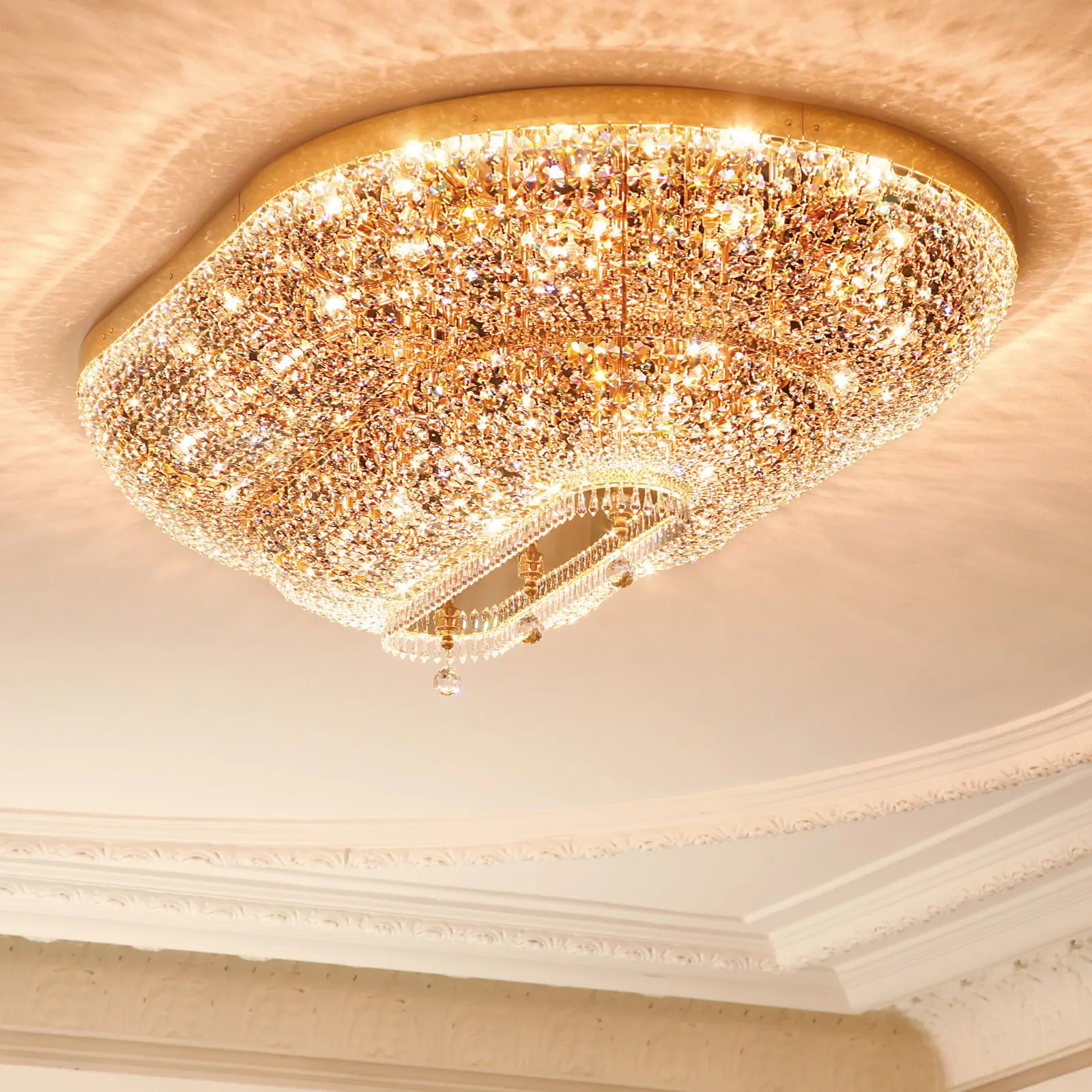 Plafonski luster SHERATON, zlatni, 160 × 105 cm - 1