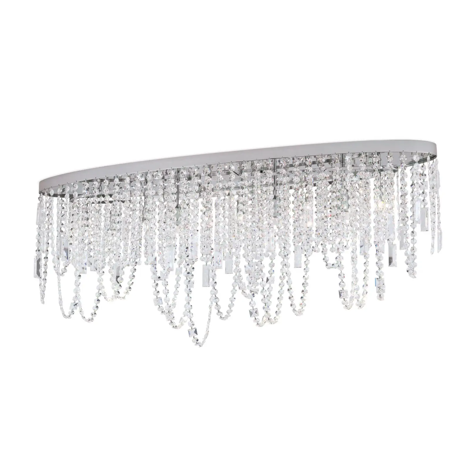 Plafonska lampa KRISTALLDESIGN, ovalni oblik, hromirana, 110 × 25 cm - 4