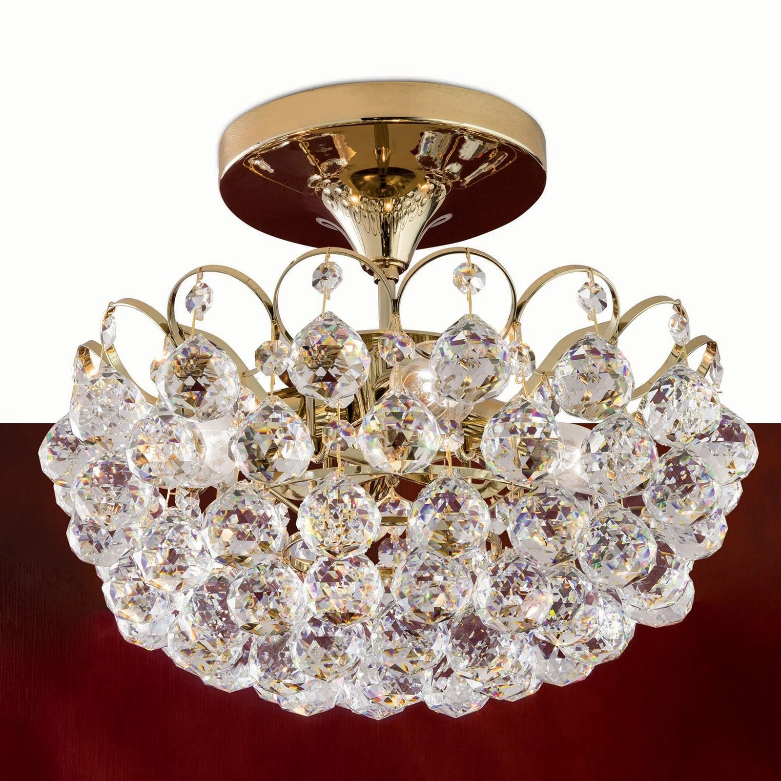 Plafonski luster KRISTALL KLASSISCH, Ø 40 cm, zlato - 5