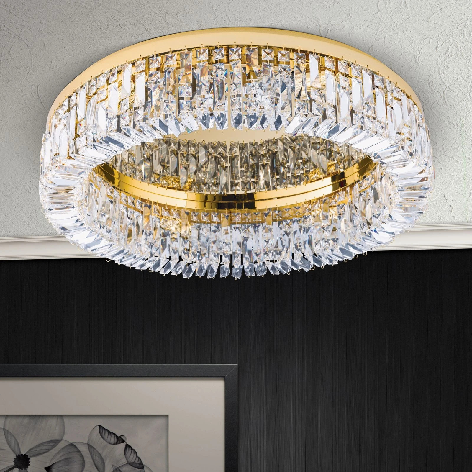 Plafonska lampa RING, 6 izvora svetla, 60 cm, 24-karatno pozlaćena - 3