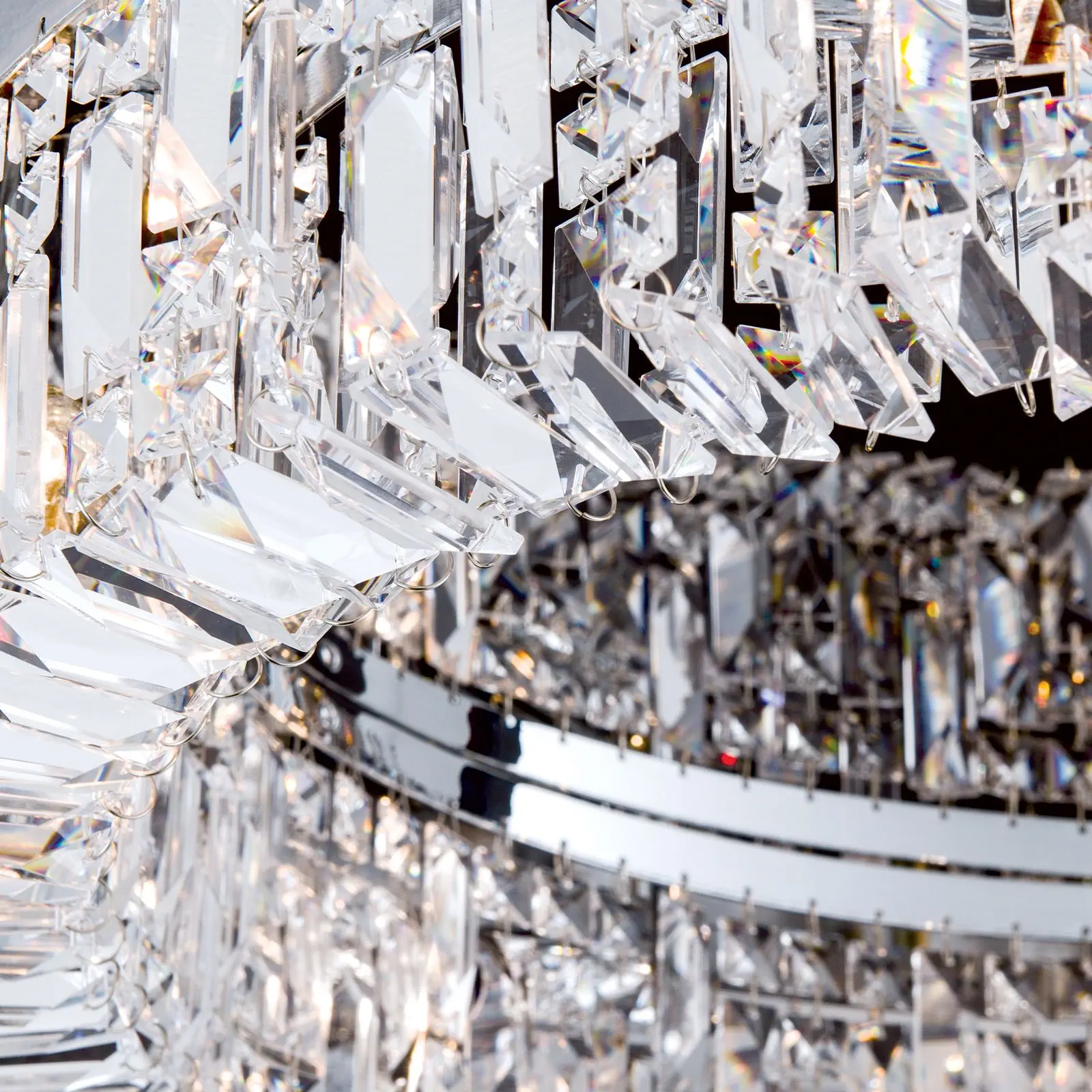 Kristalna plafonska lampa RING, 6 izvora svetla, hrom - 6