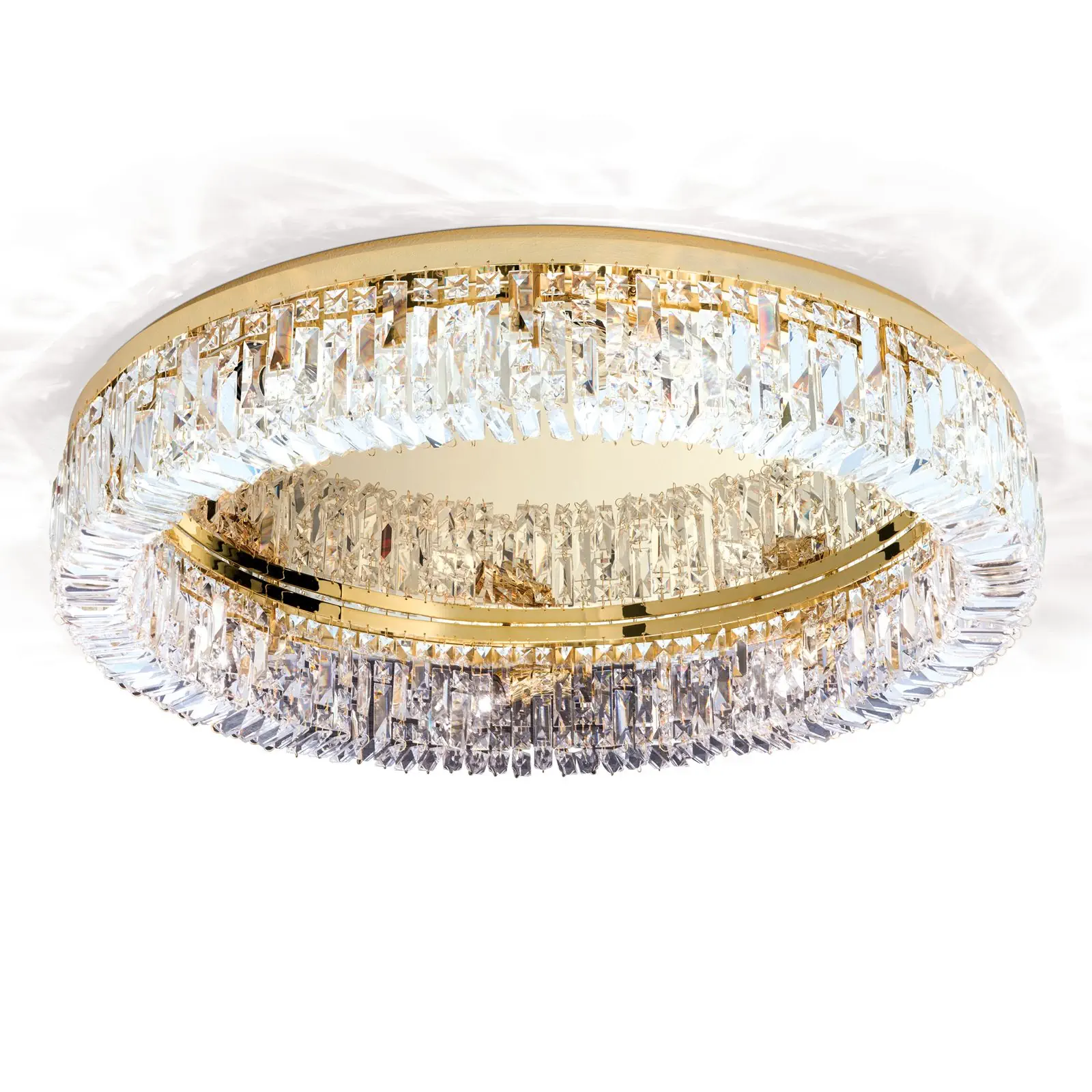 Kristalna plafonska lampa RING, 8 izvora svetla, zlato - 4