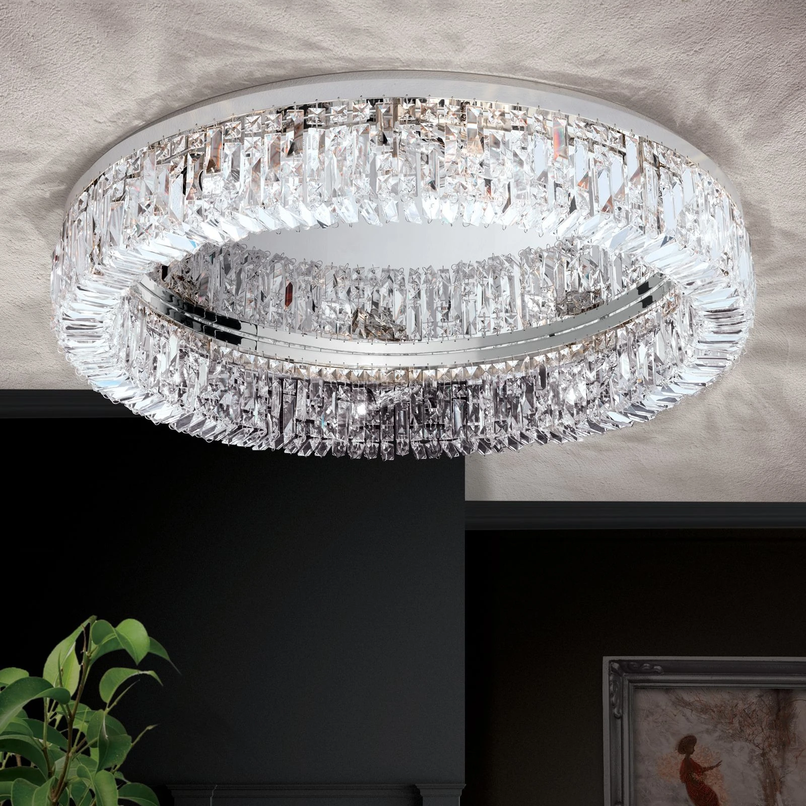 Plafonska lampa RING, 8 izvora svetla, 75 cm, hromirana - 1
