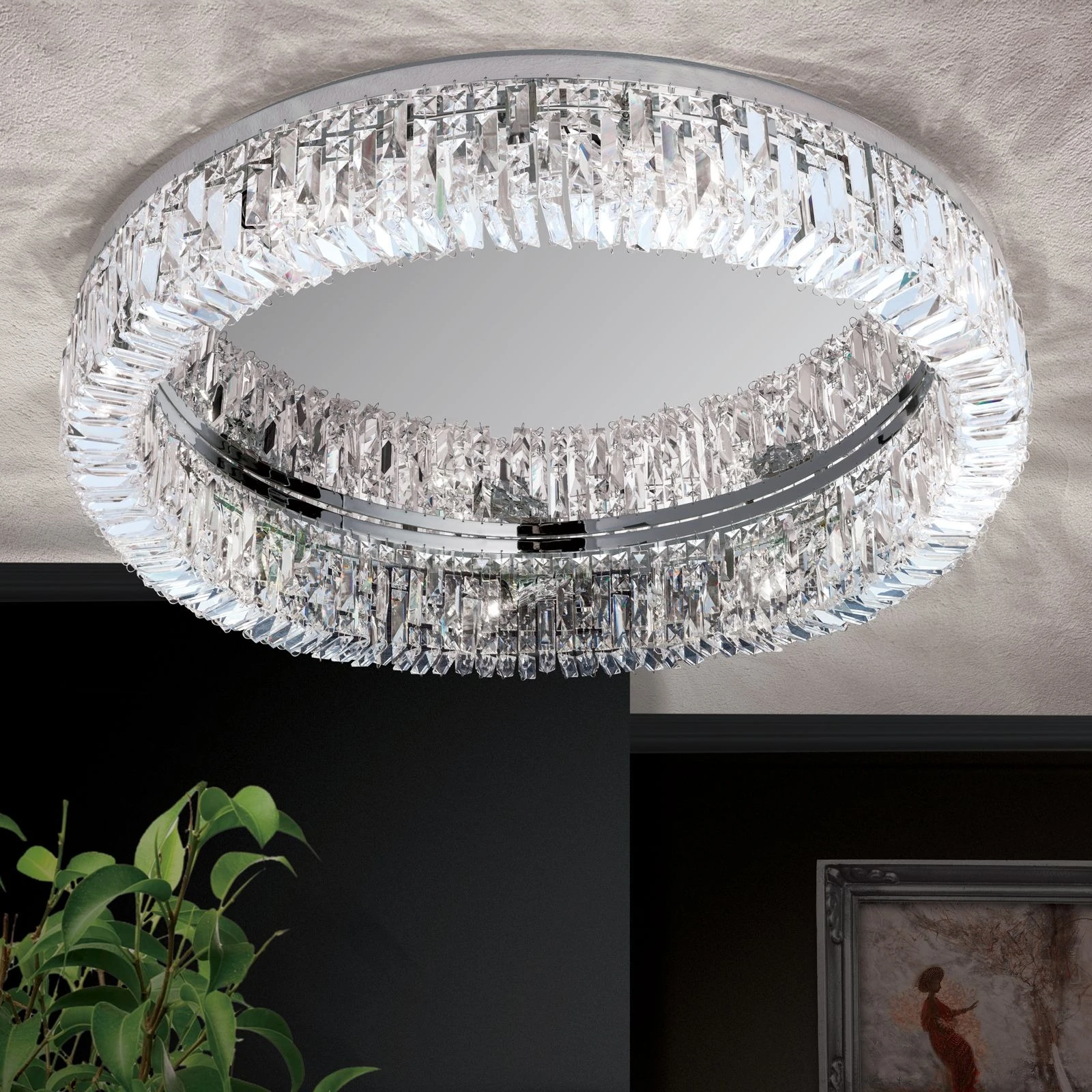 Plafonska lampa RING, 8 izvora svetla, 75 cm, hromirana - 2