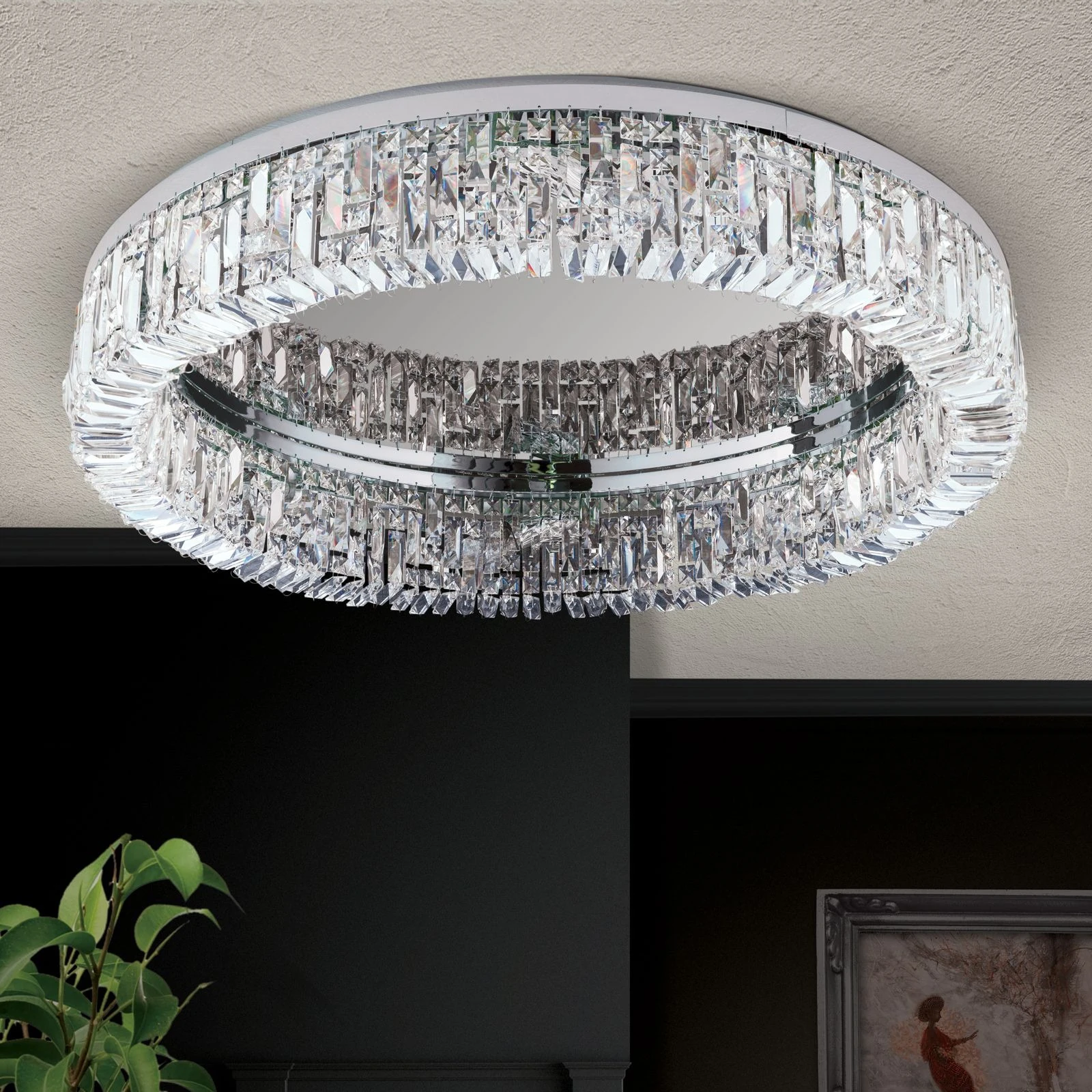 Plafonska lampa RING, 8 izvora svetla, 75 cm, hromirana - 3