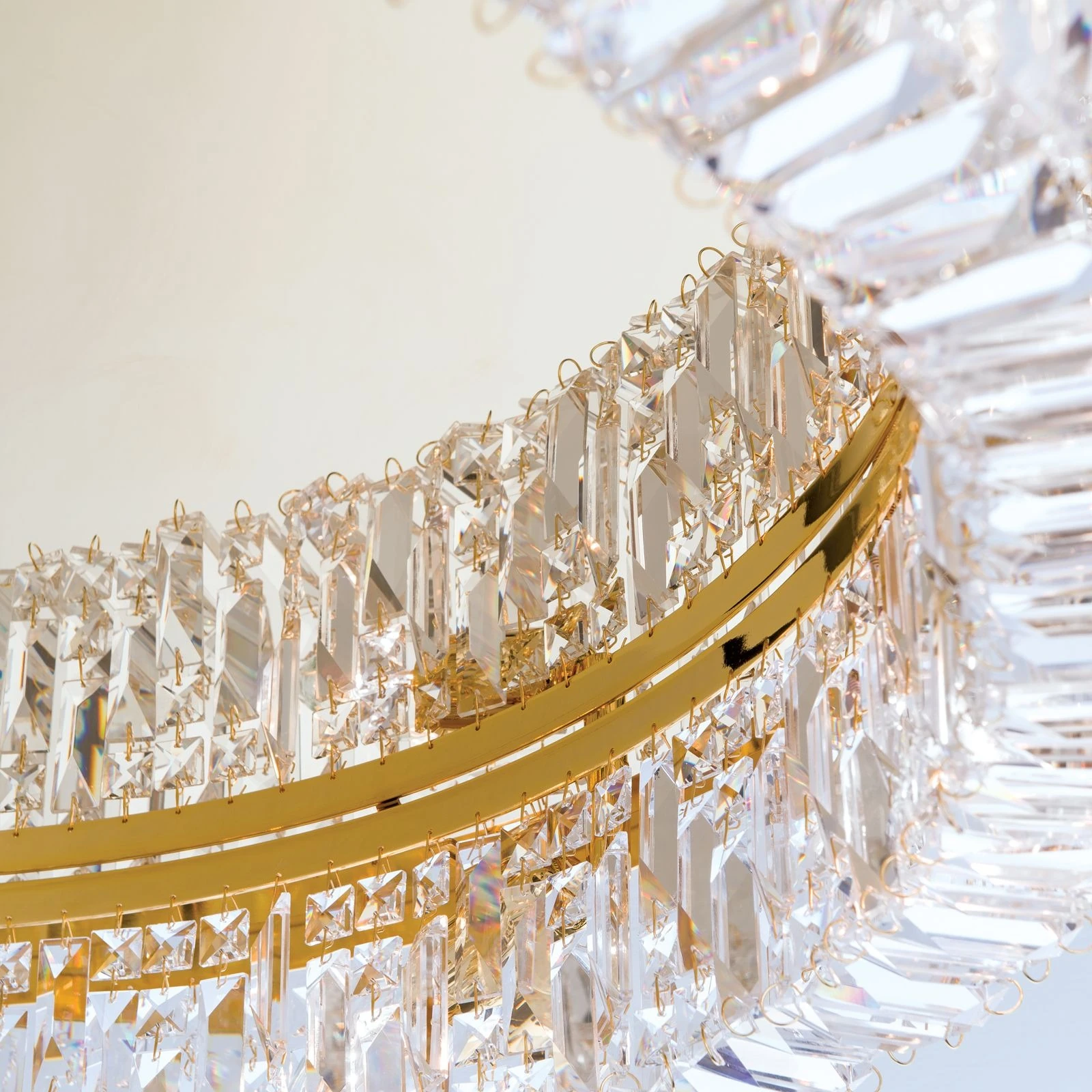 Plafonska lampa RING, 12 izvora svetla, 107 cm, zlatna - 2