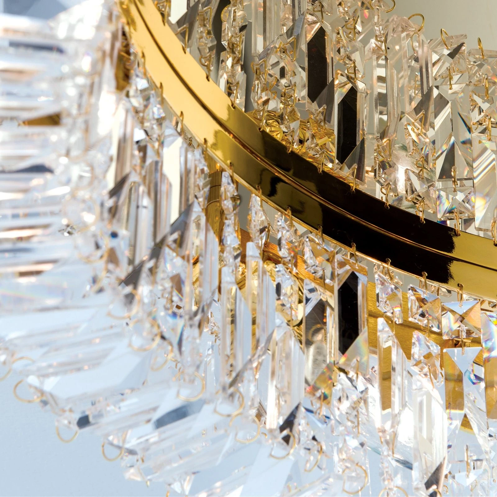 Plafonska lampa RING, 12 izvora svetla, 107 cm, zlatna - 4