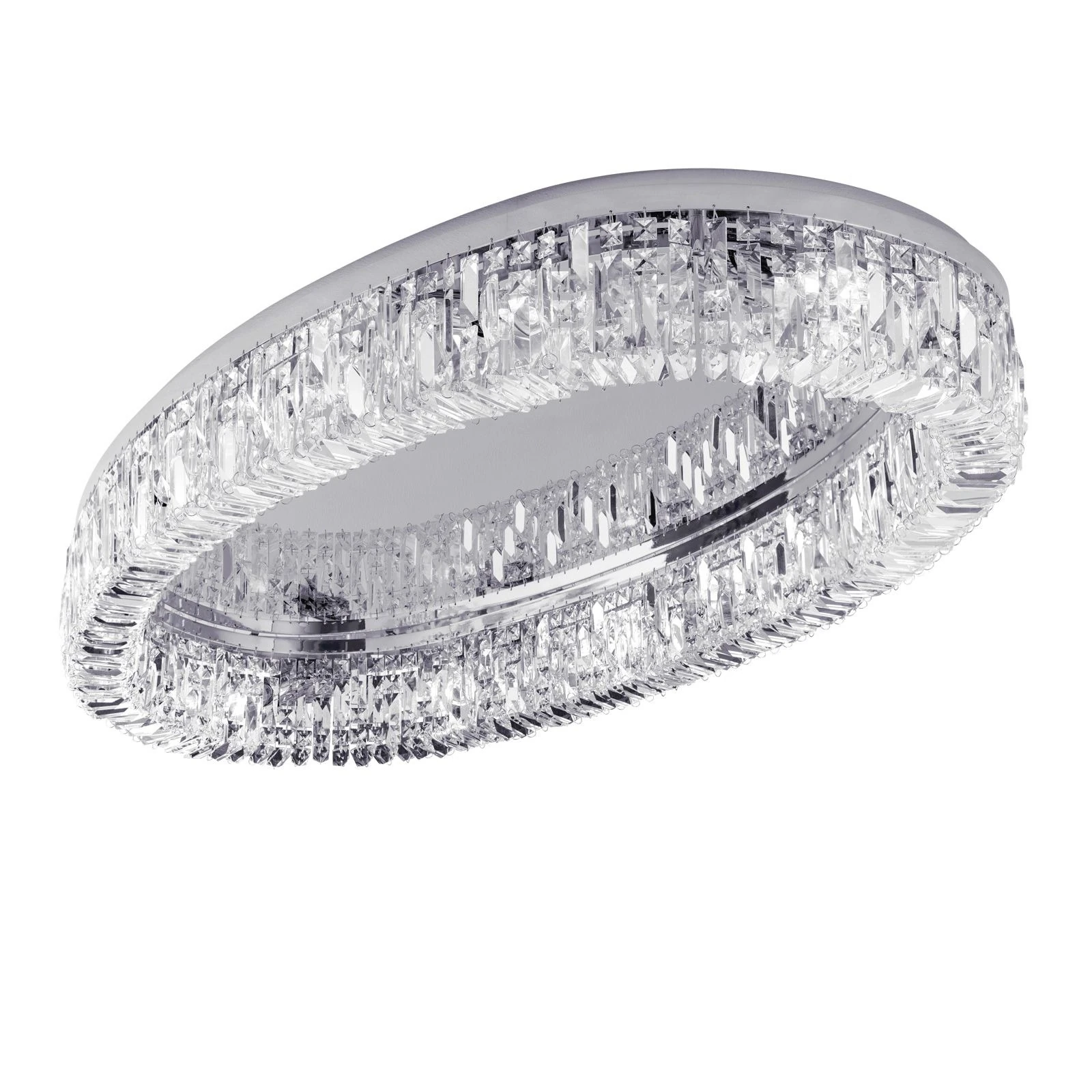 Plafonska lampa RING, 12 izvora svetla, 115x63 cm, hromirana - 5