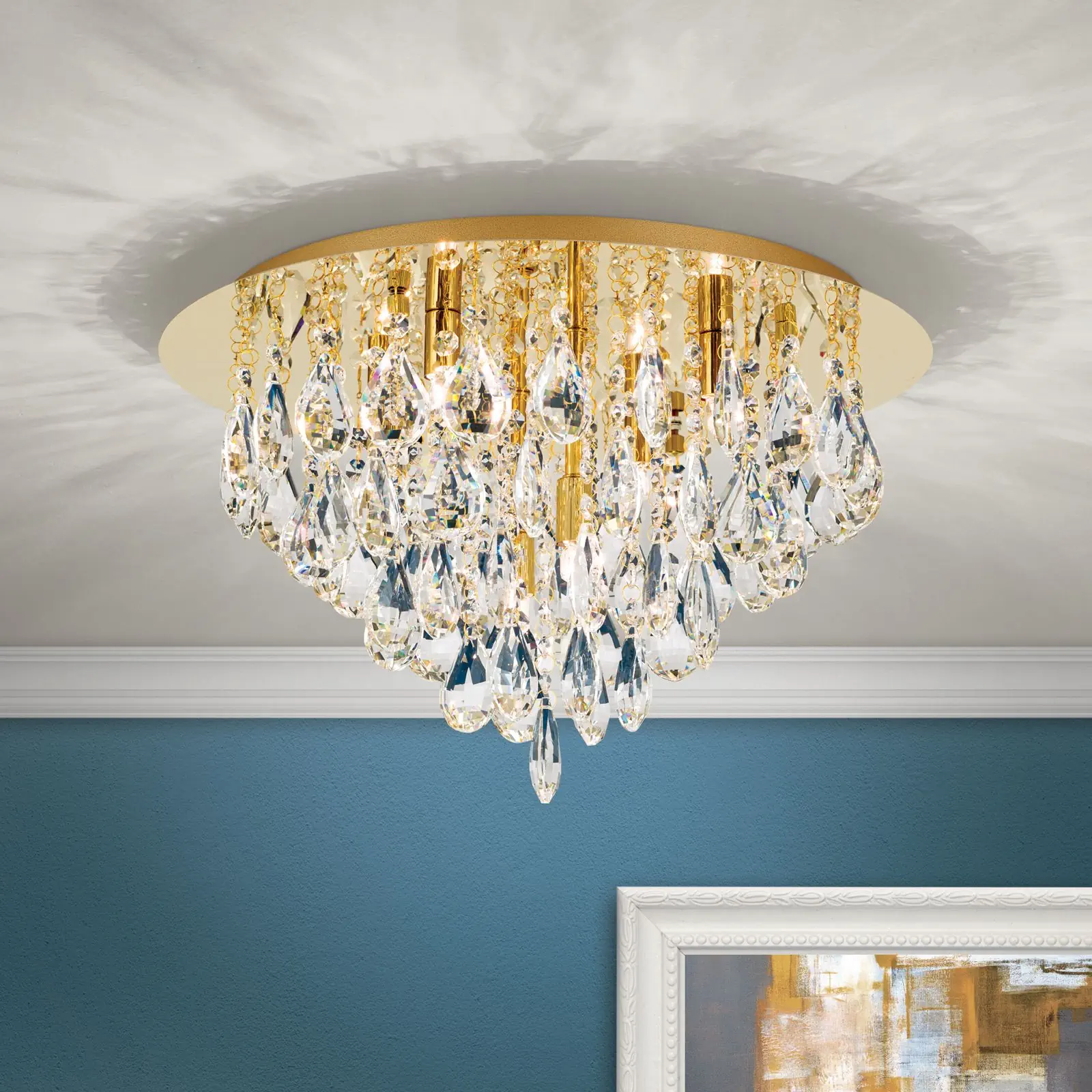 Kristalna plafonska lampa CELESTE, zlato, 45 cm - 1