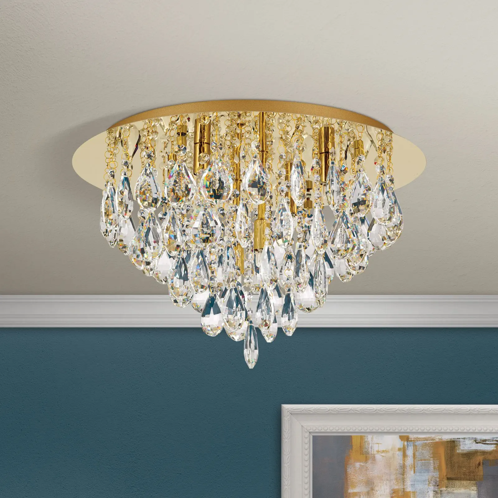 Kristalna plafonska lampa CELESTE, zlato, 45 cm - 3