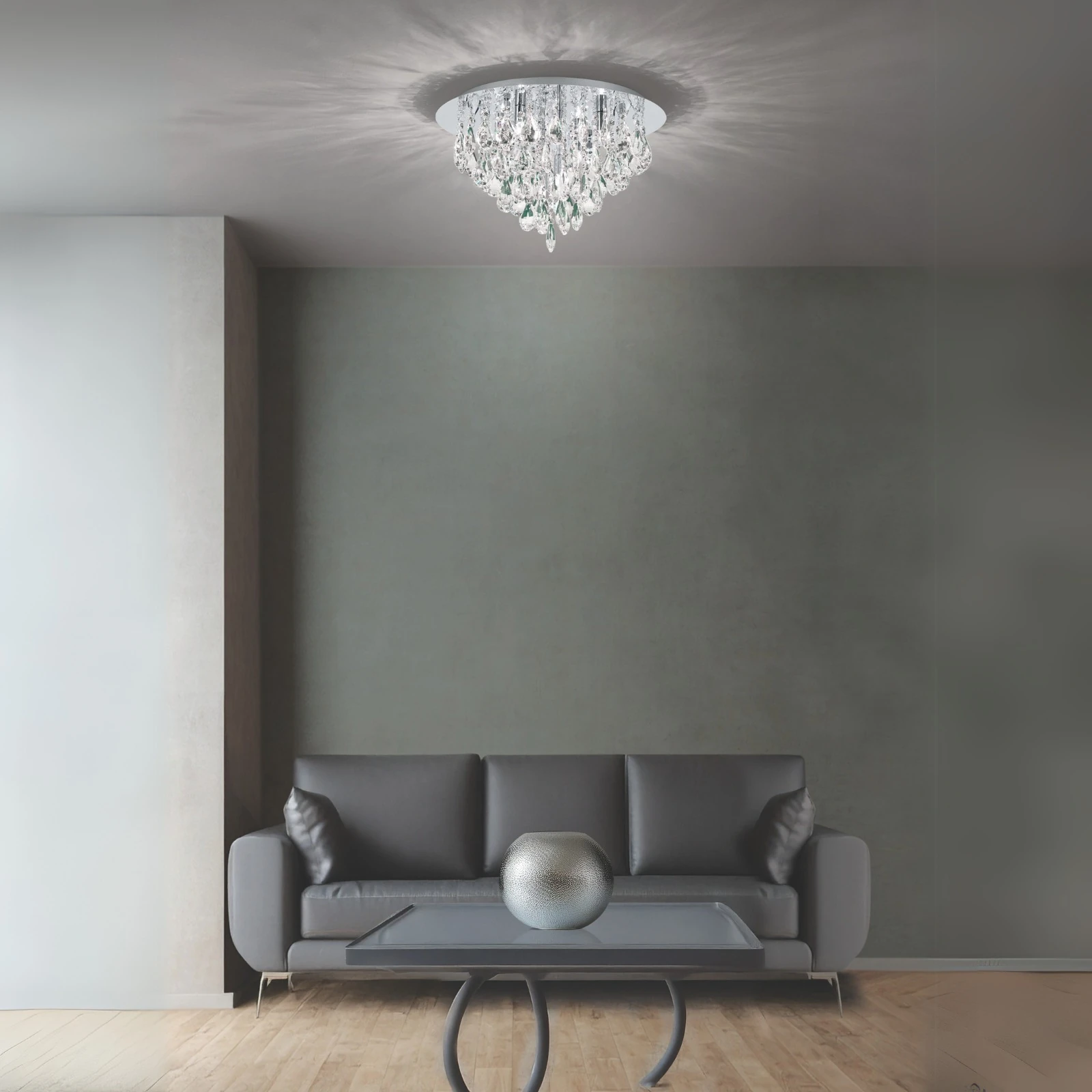 Kristalna plafonska lampa CELESTE, hrom, 45 cm - 10