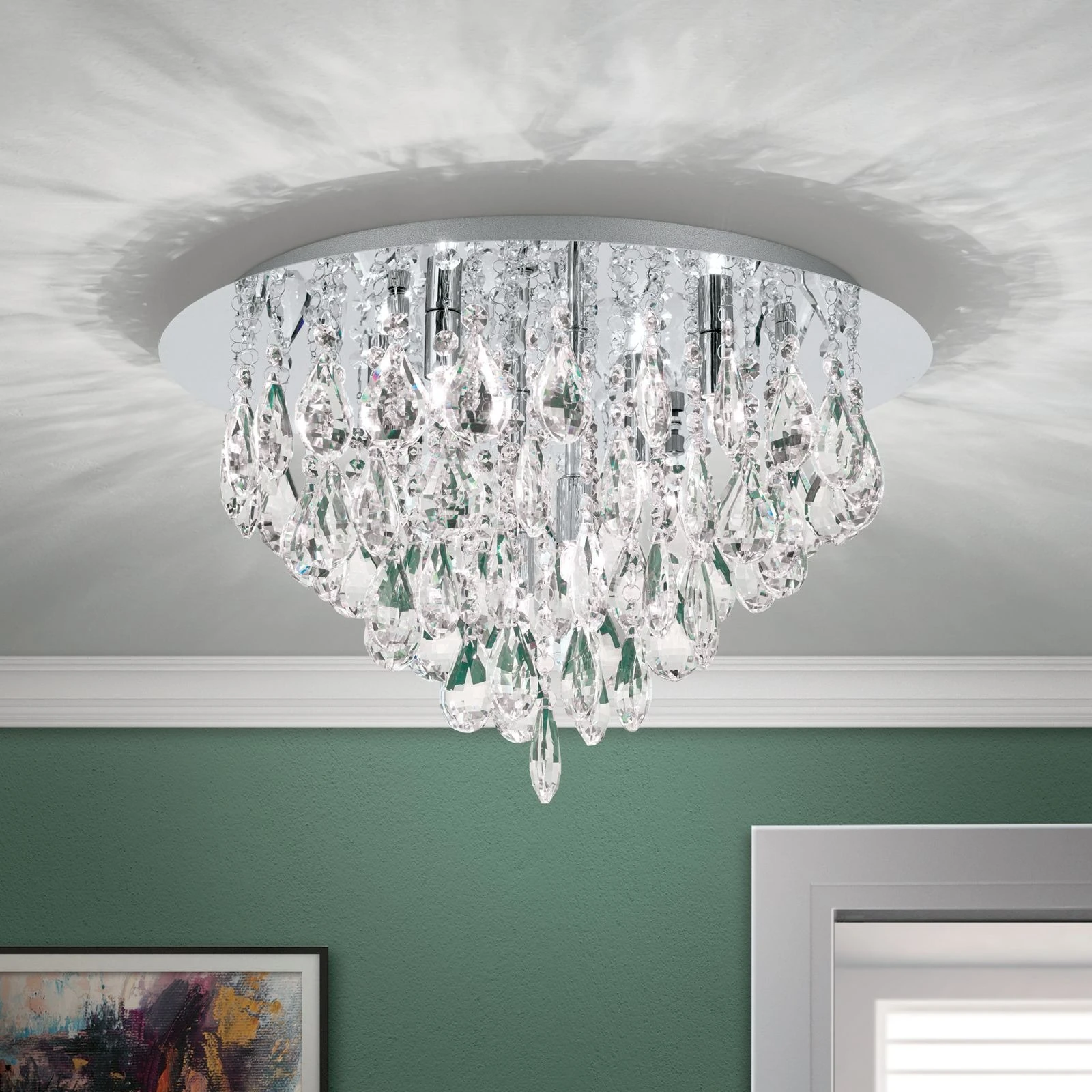 Kristalna plafonska lampa CELESTE, hrom, 45 cm - 2