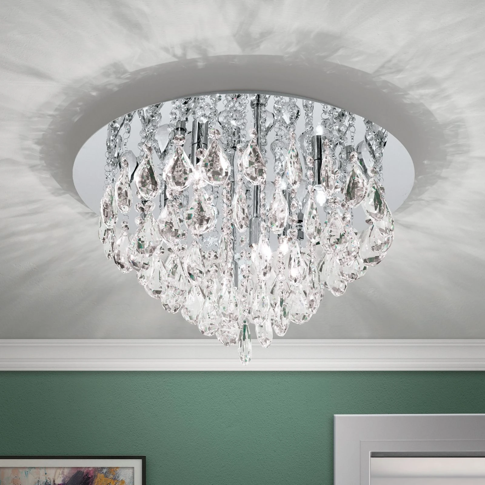 Kristalna plafonska lampa CELESTE, hrom, 45 cm - 3