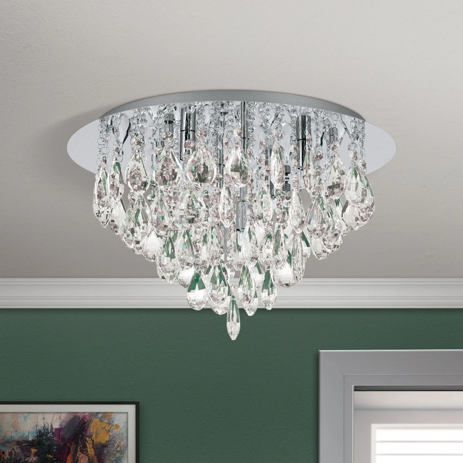 Kristalna plafonska lampa CELESTE, hrom, 45 cm - 4